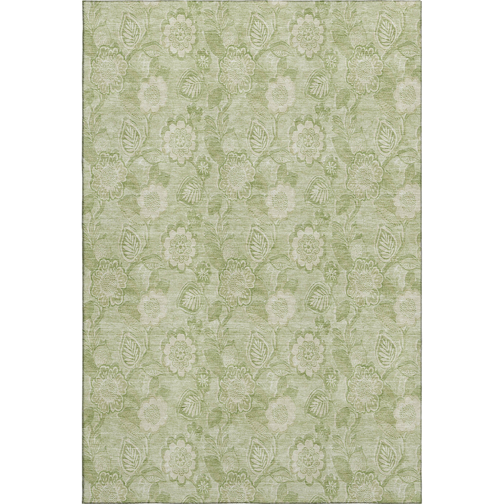 Mdina Machine Washable Transitional Sage Green Rug 2'6" x 3'10" #shape_Rectangle