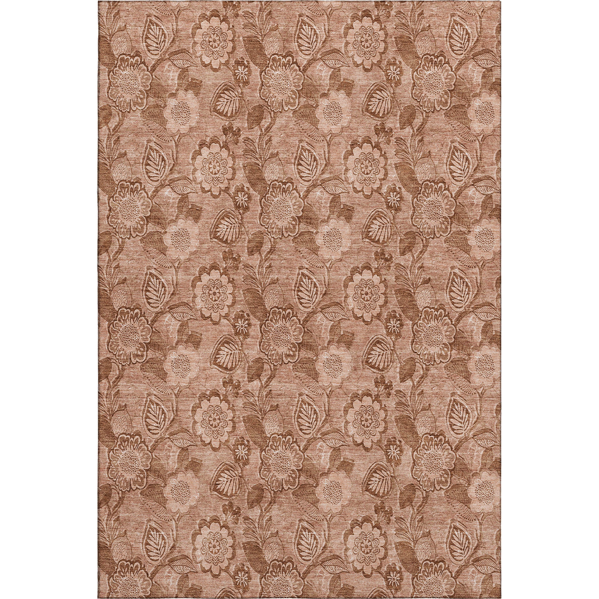 Mdina Machine Washable Transitional Terracotta Orange Rug 2'6" x 3'10" #shape_Rectangle