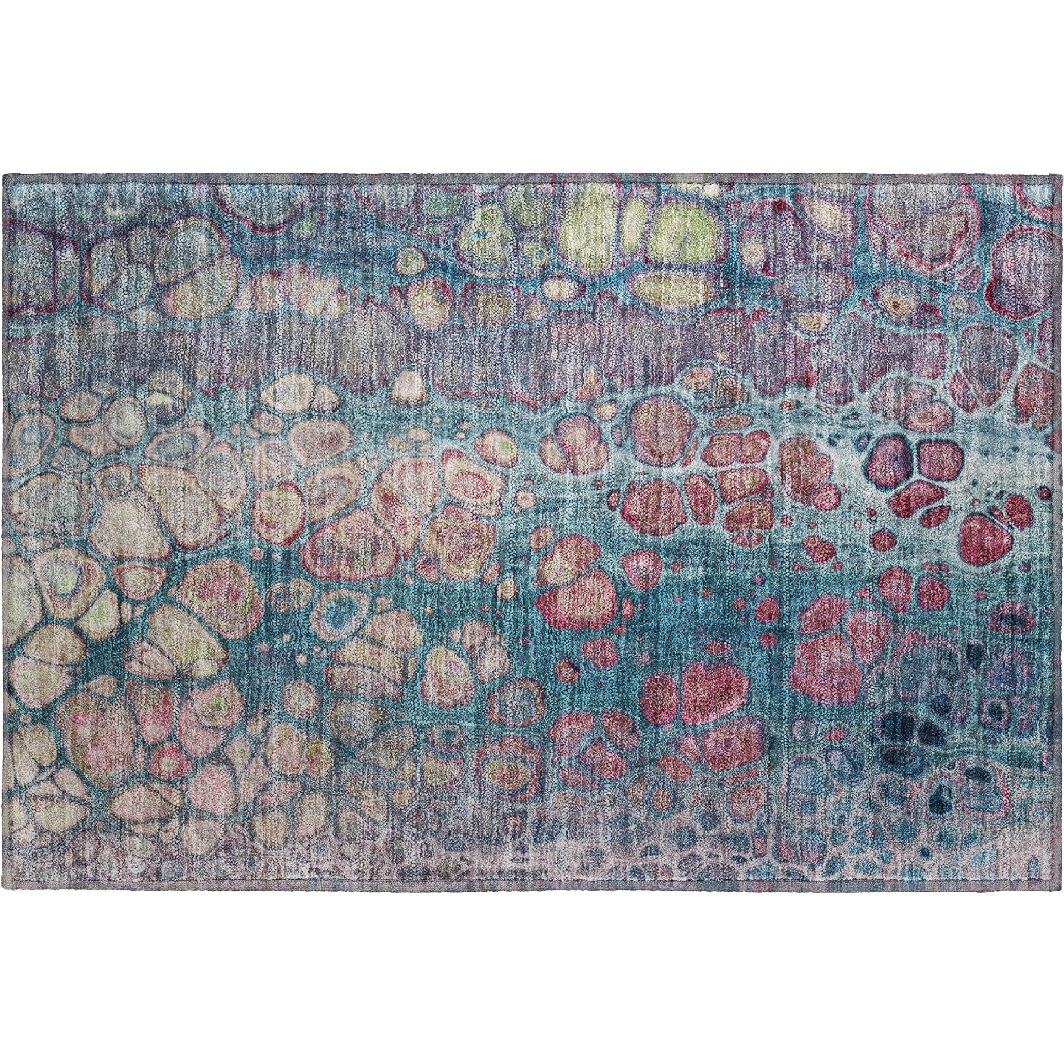 Jaipur Machine Washable Transitional Teal Rug 1'8" x 2'6" #shape_Rectangle