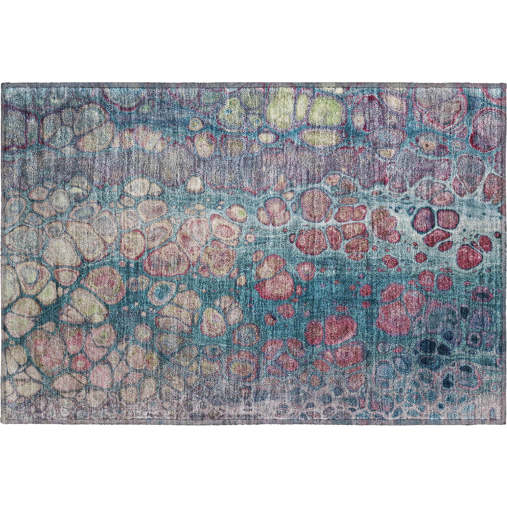 Jaipur Machine Washable Transitional Teal Rug 1'8" x 2'6" #shape_Rectangle