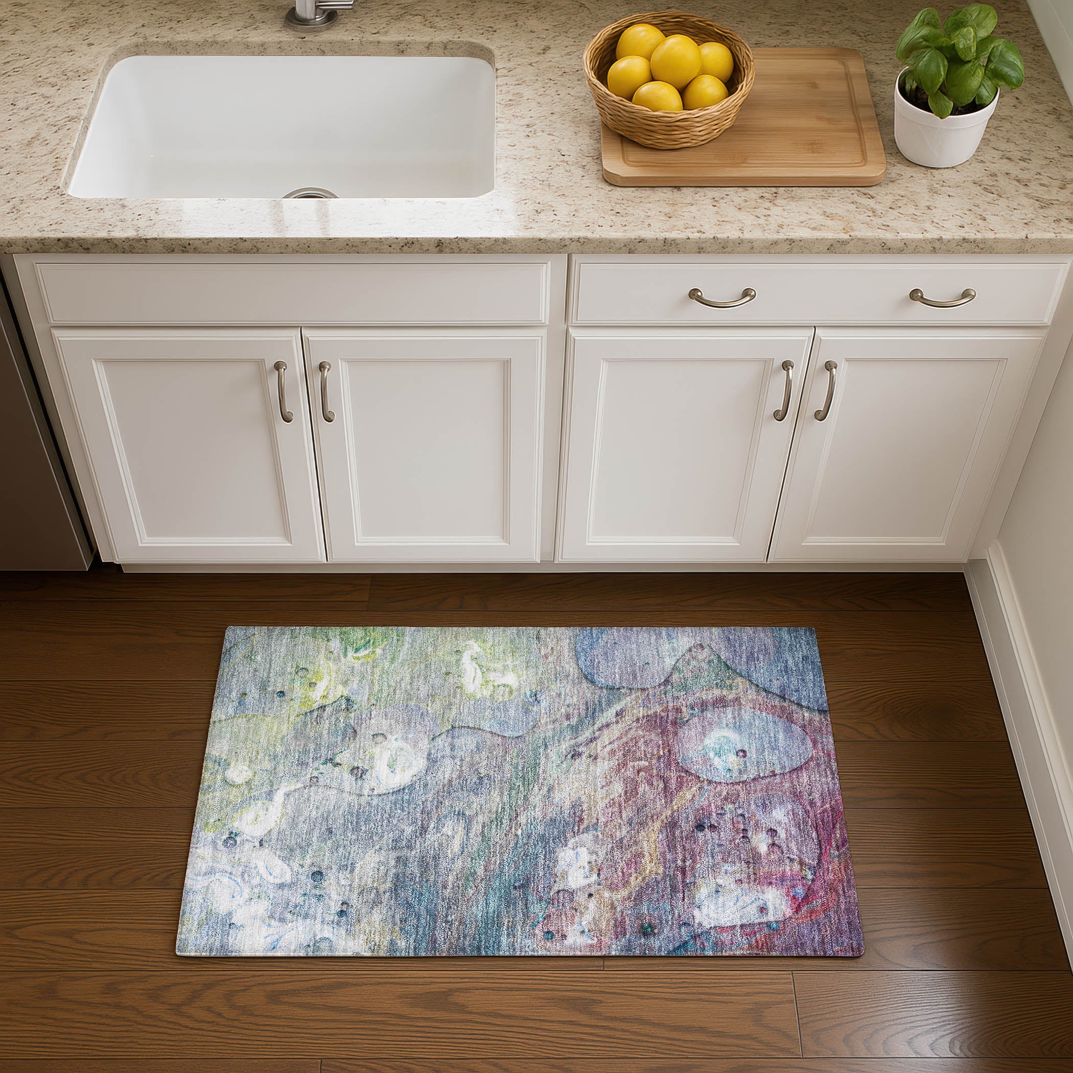 Kyoto Machine Washable Transitional Blue Rug 1'8" x 2'6" #shape_Rectangle