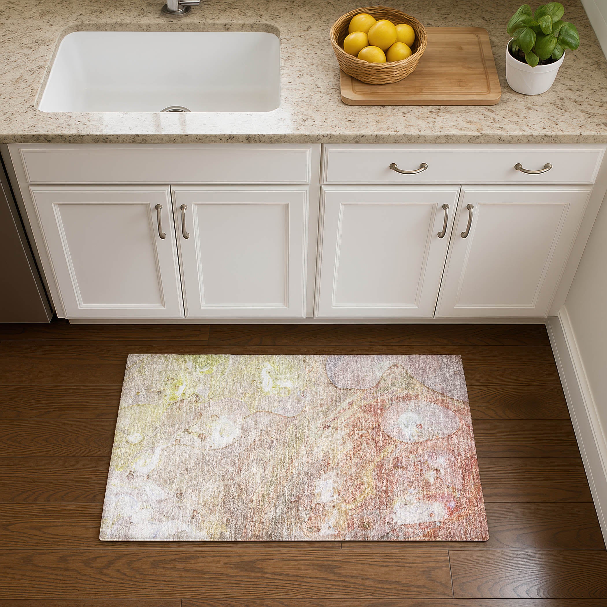 Kyoto Machine Washable Transitional Salmon Orange Rug 1'8" x 2'6" #shape_Rectangle