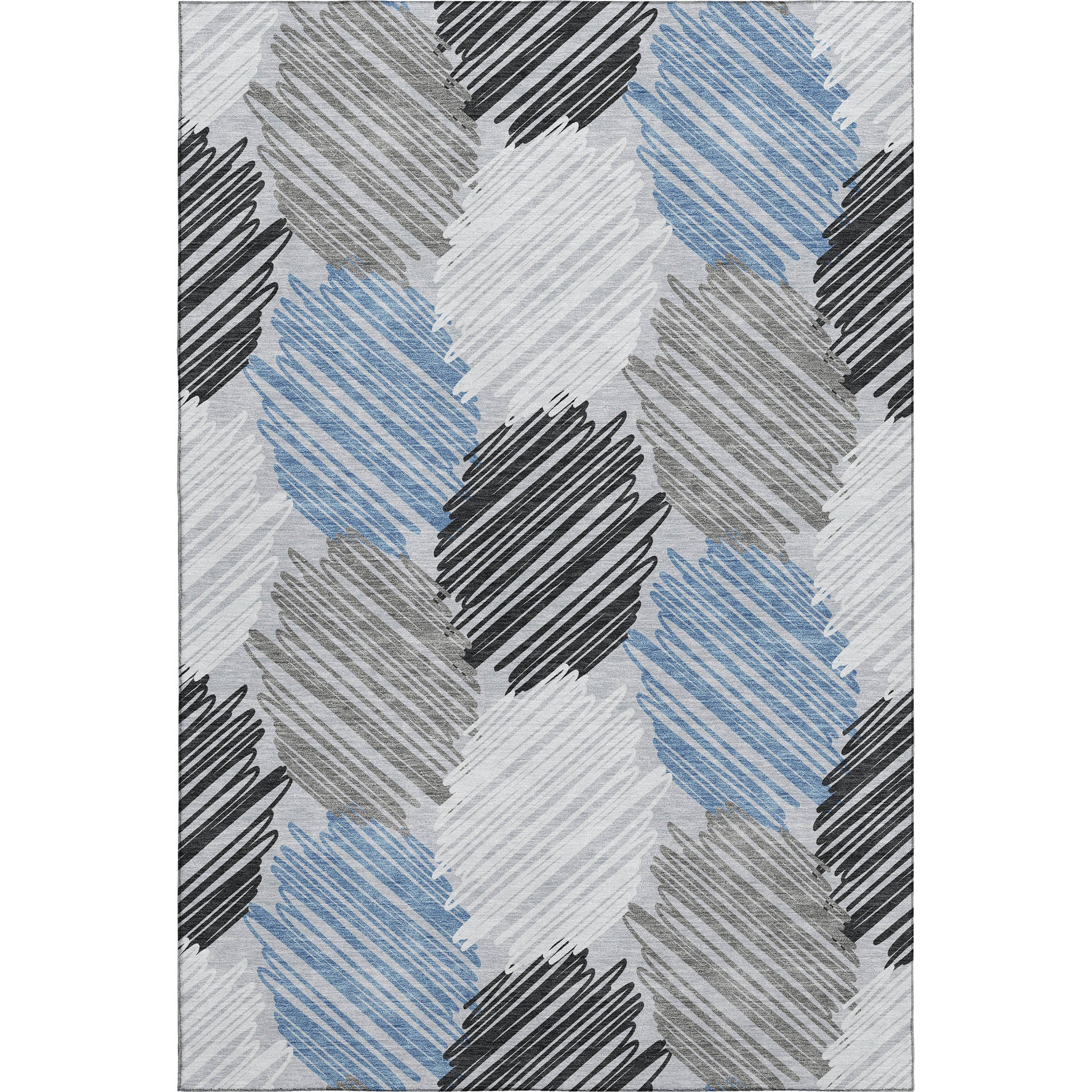 Tbilisi Machine Washable Transitional Blue Rug 2'6" x 3'10" #shape_Rectangle