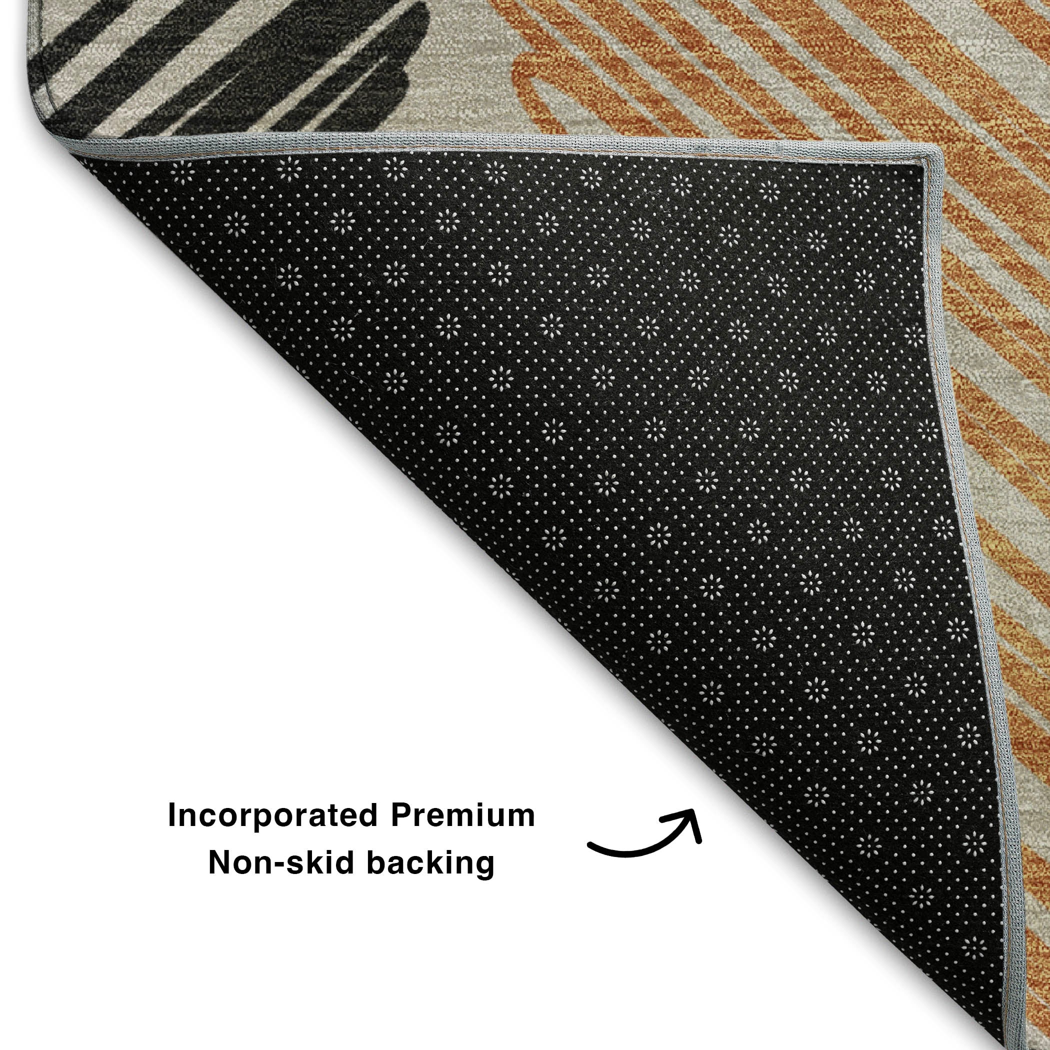 Tbilisi Machine Washable Transitional Copper Orange Rug 1'8" x 2'6" #shape_Rectangle