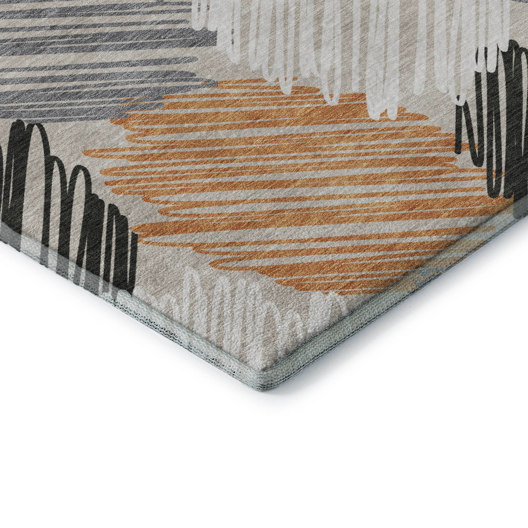 Tbilisi Machine Washable Transitional Copper Orange Rug 1'8" x 2'6" #shape_Rectangle