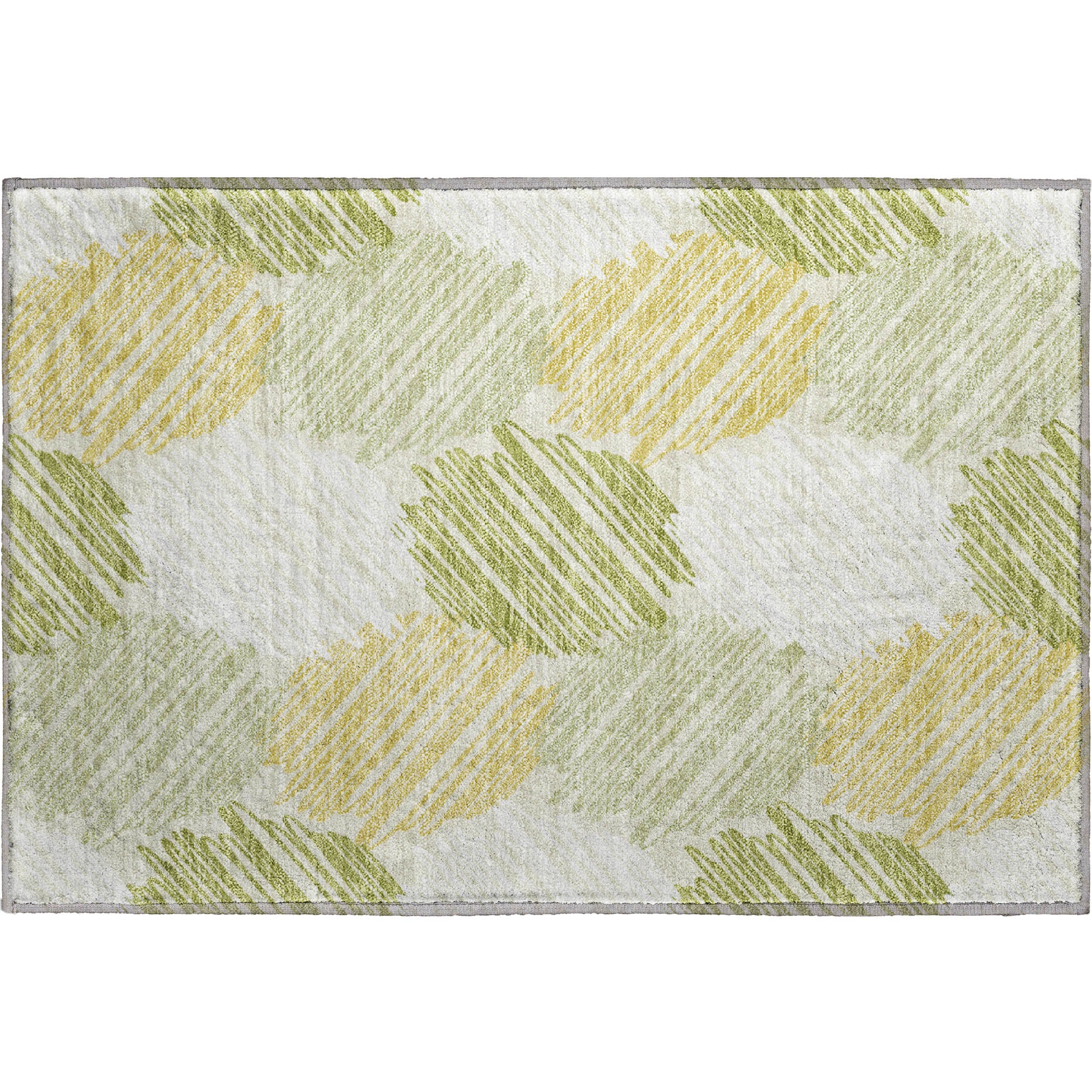 Tbilisi Machine Washable Transitional Green Rug 1'8" x 2'6" #shape_Rectangle