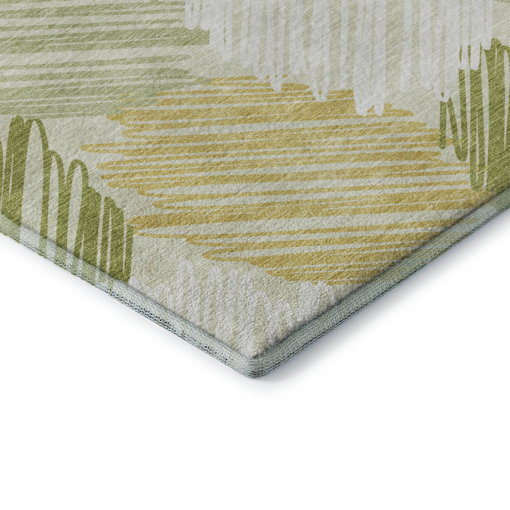 Tbilisi Machine Washable Transitional Green Rug 1'8" x 2'6" #shape_Rectangle