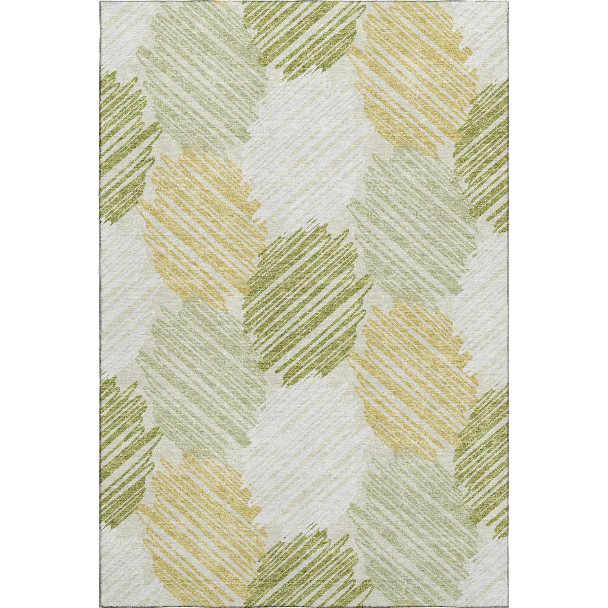 Tbilisi Machine Washable Transitional Green Rug 2'6" x 3'10" #shape_Rectangle