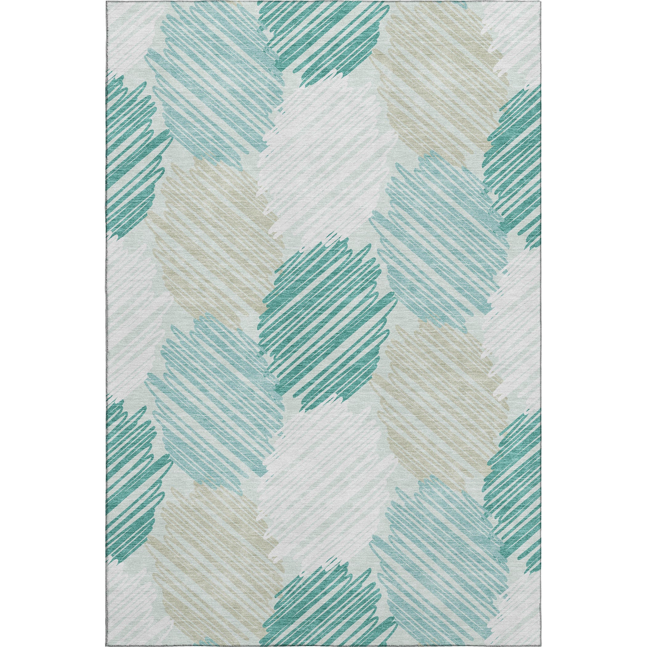 Tbilisi Machine Washable Transitional Teal Rug 2'6" x 3'10" #shape_Rectangle
