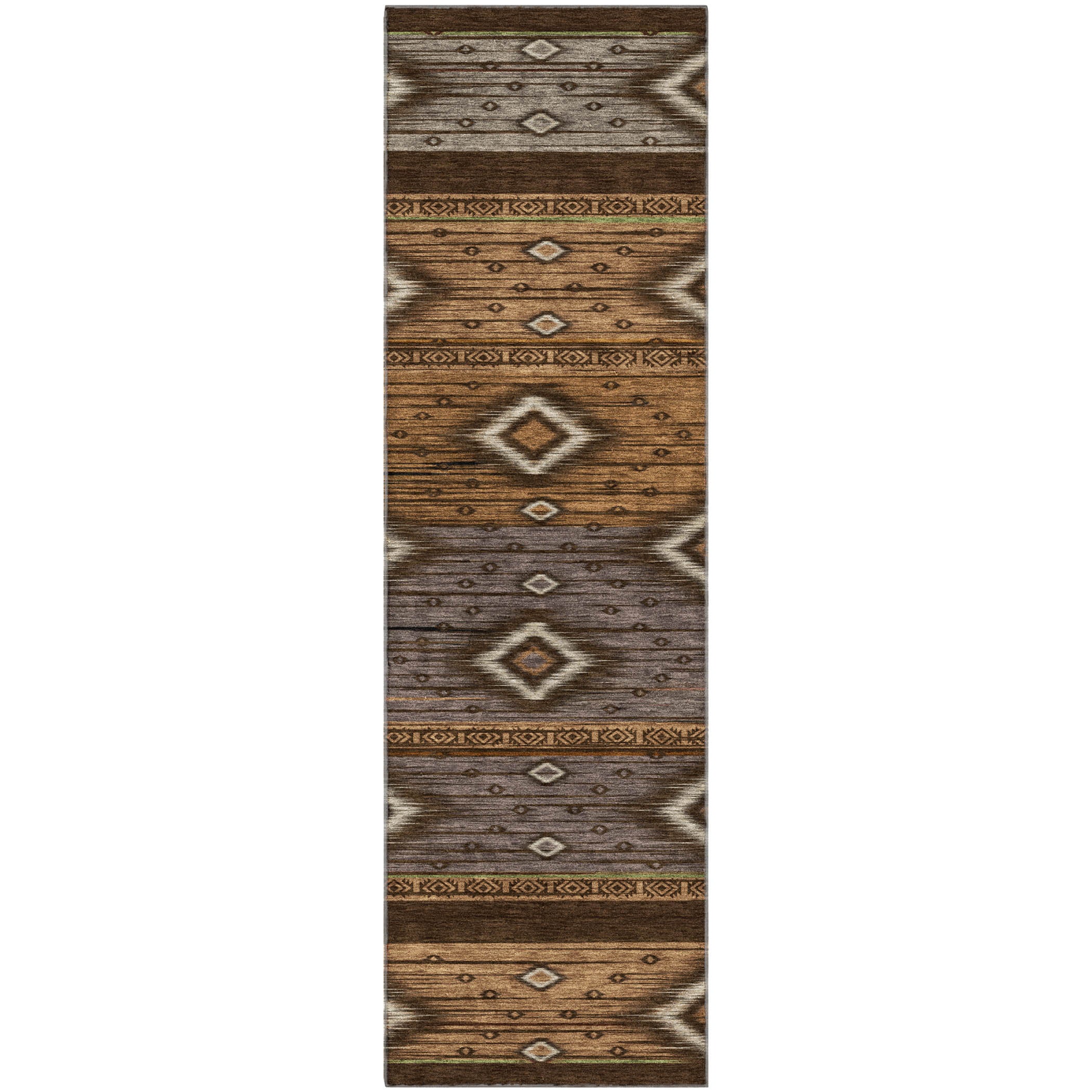 Bruges Machine Washable Transitional Chocolate Brown Rug 2'3" x 7'6" #shape_Runner