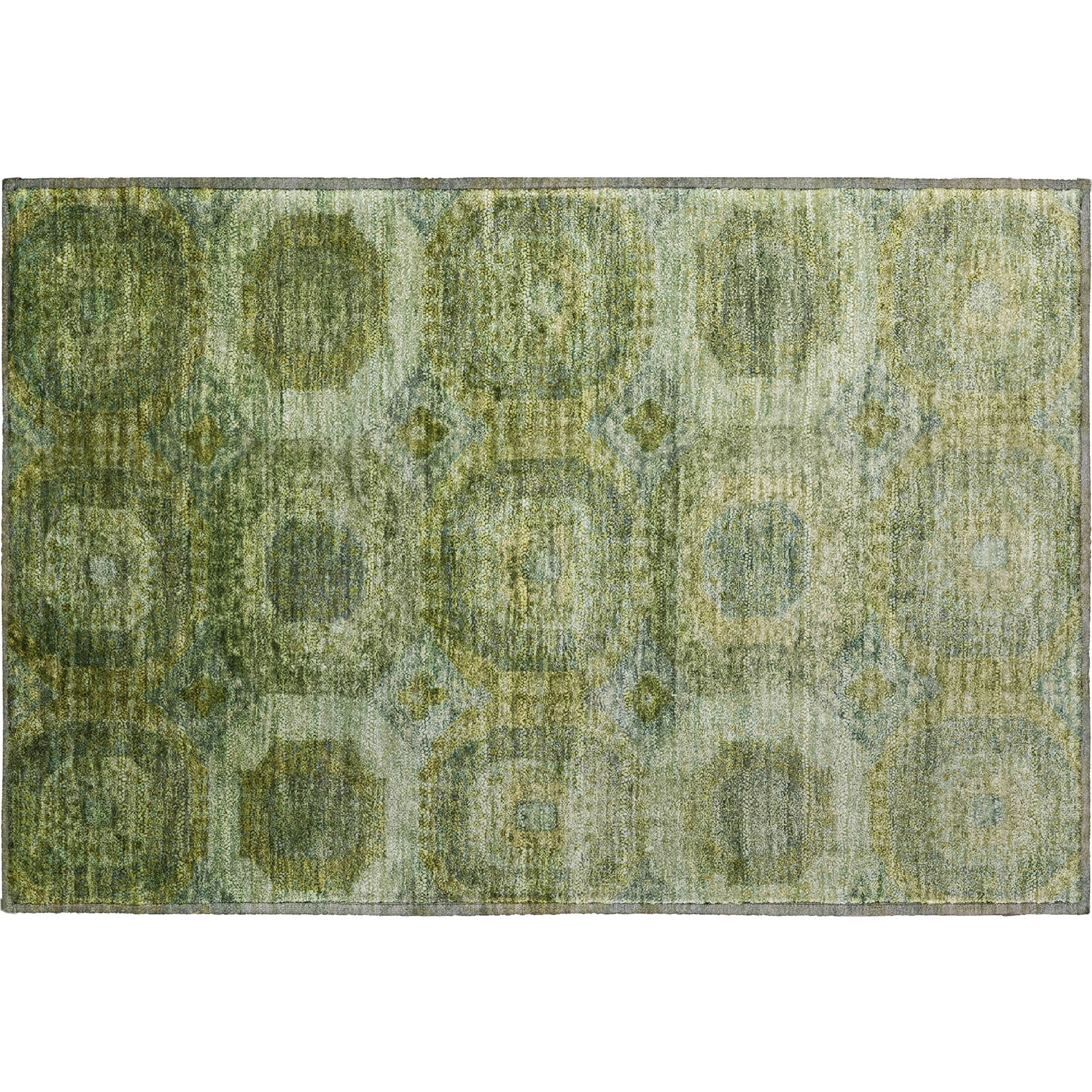 Prague Machine Washable Transitional Aloe Green Rug 1'8" x 2'6" #shape_Rectangle