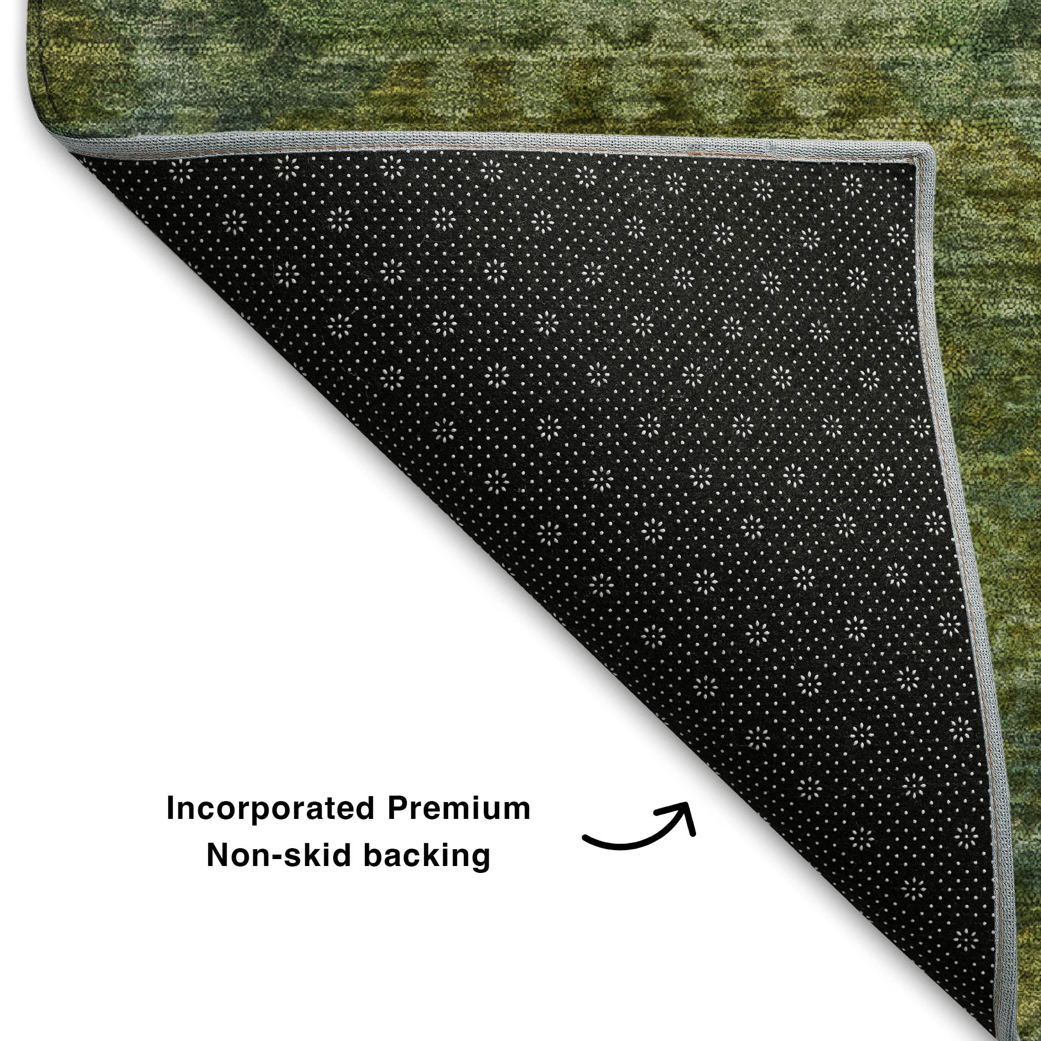 Prague Machine Washable Transitional Aloe Green Rug 1'8" x 2'6" #shape_Rectangle