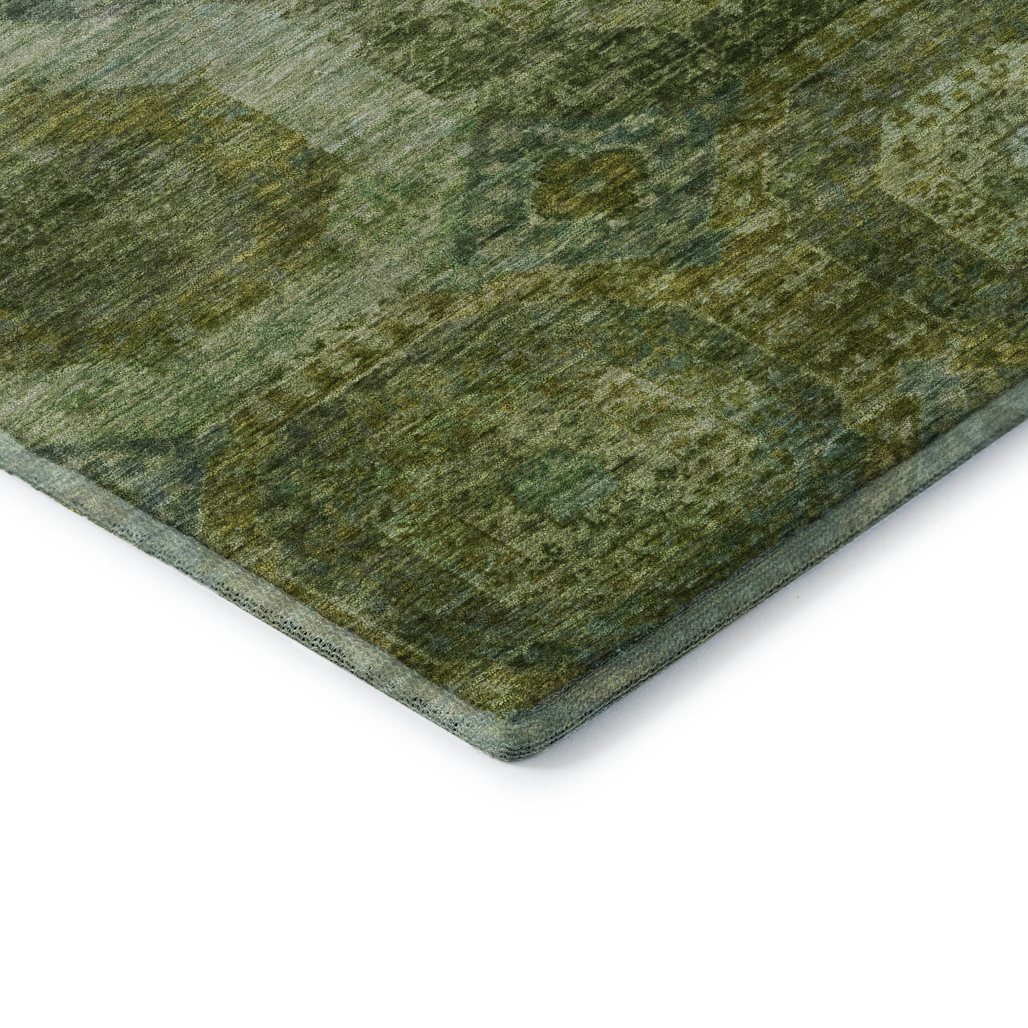 Prague Machine Washable Transitional Aloe Green Rug 1'8" x 2'6" #shape_Rectangle