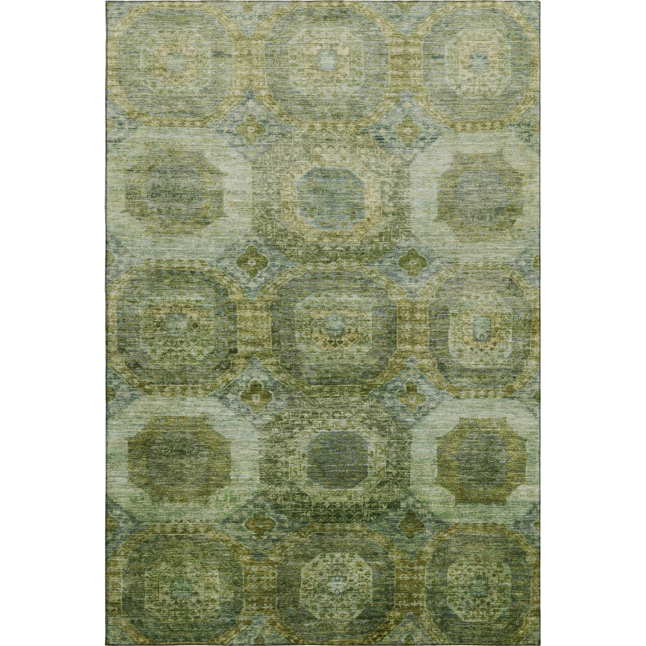 Prague Machine Washable Transitional Aloe Green Rug 2'6" x 3'10" #shape_Rectangle