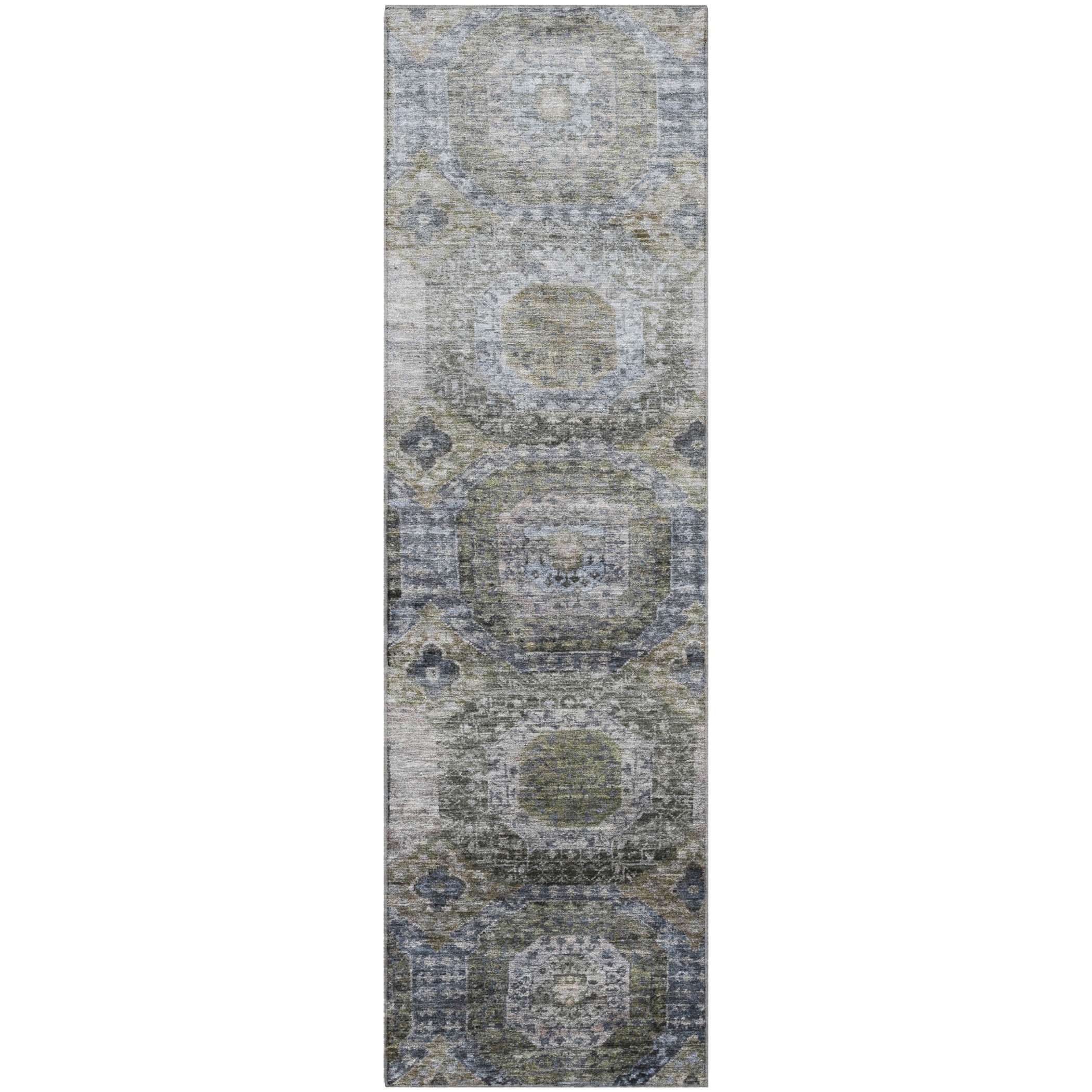 Prague Machine Washable Transitional Mocha Brown Rug 2'3" x 7'6" #shape_Runner
