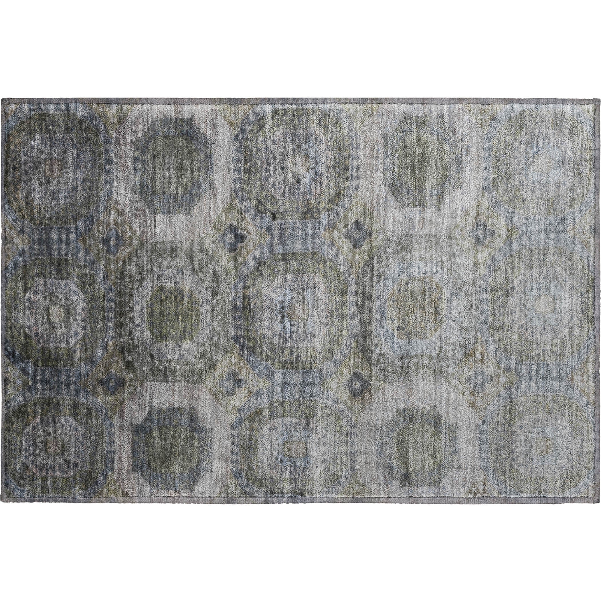 Prague Machine Washable Transitional Mocha Brown Rug 1'8" x 2'6" #shape_Rectangle