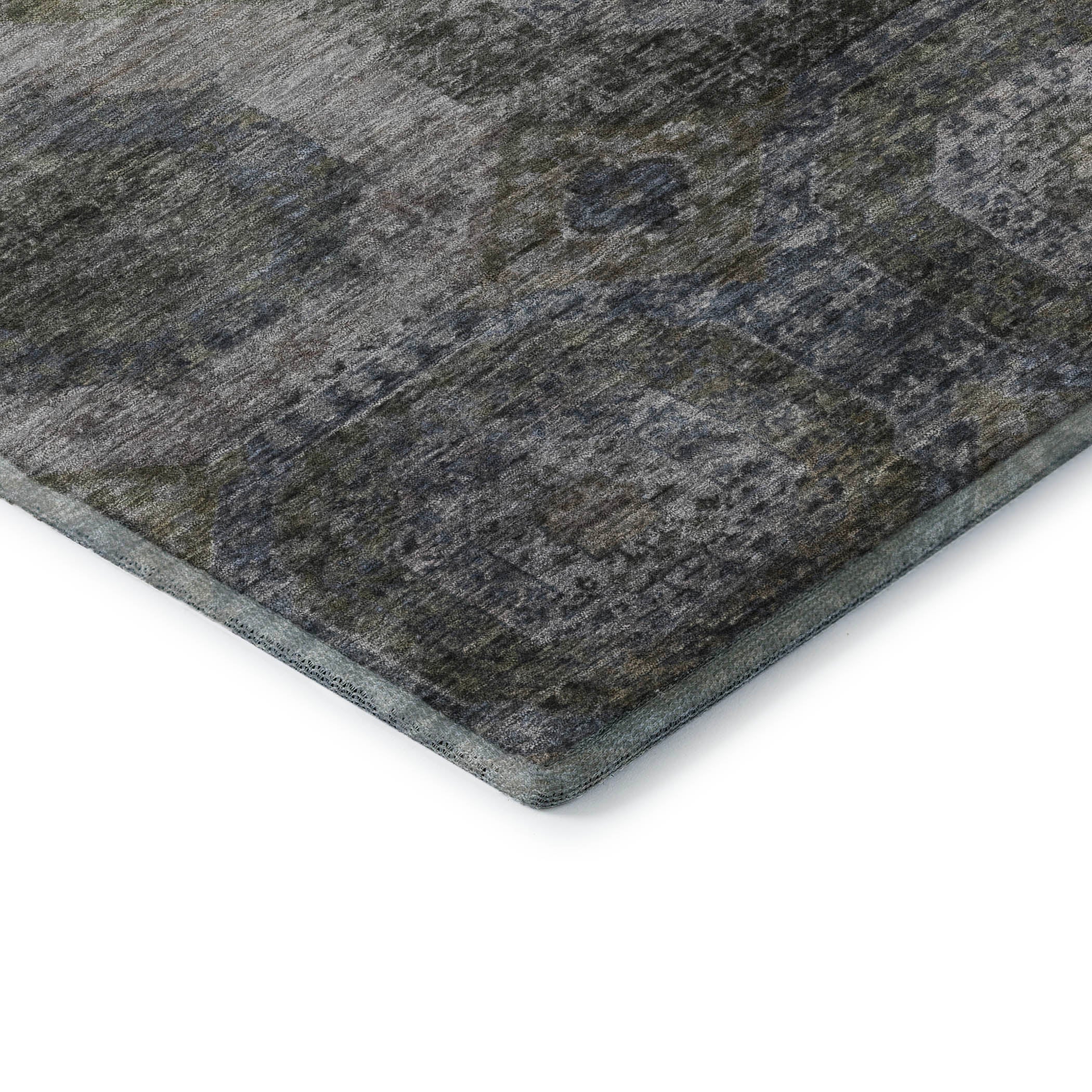 Prague Machine Washable Transitional Mocha Brown Rug 1'8" x 2'6" #shape_Rectangle