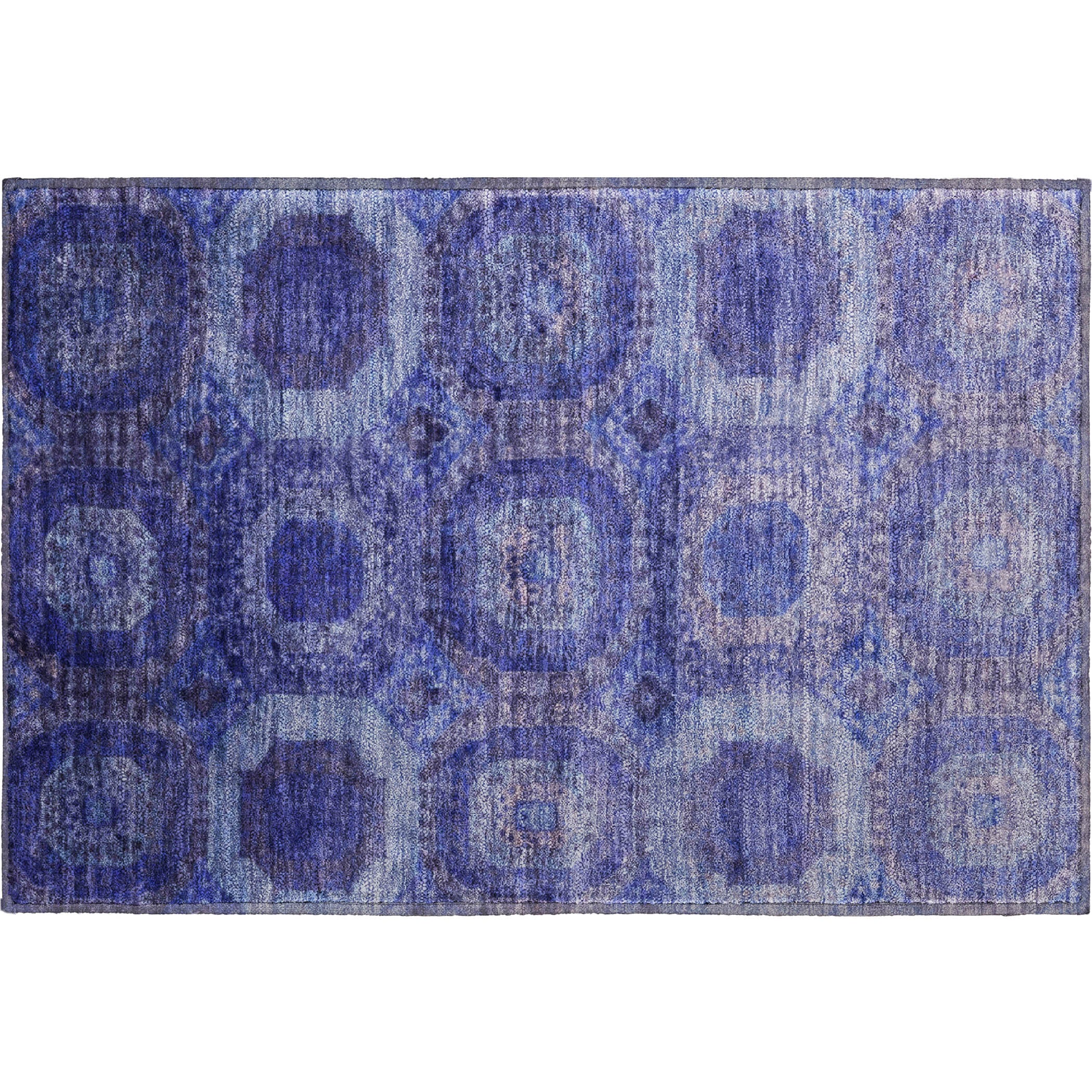 Prague Machine Washable Transitional Purple Rug 1'8" x 2'6" #shape_Rectangle