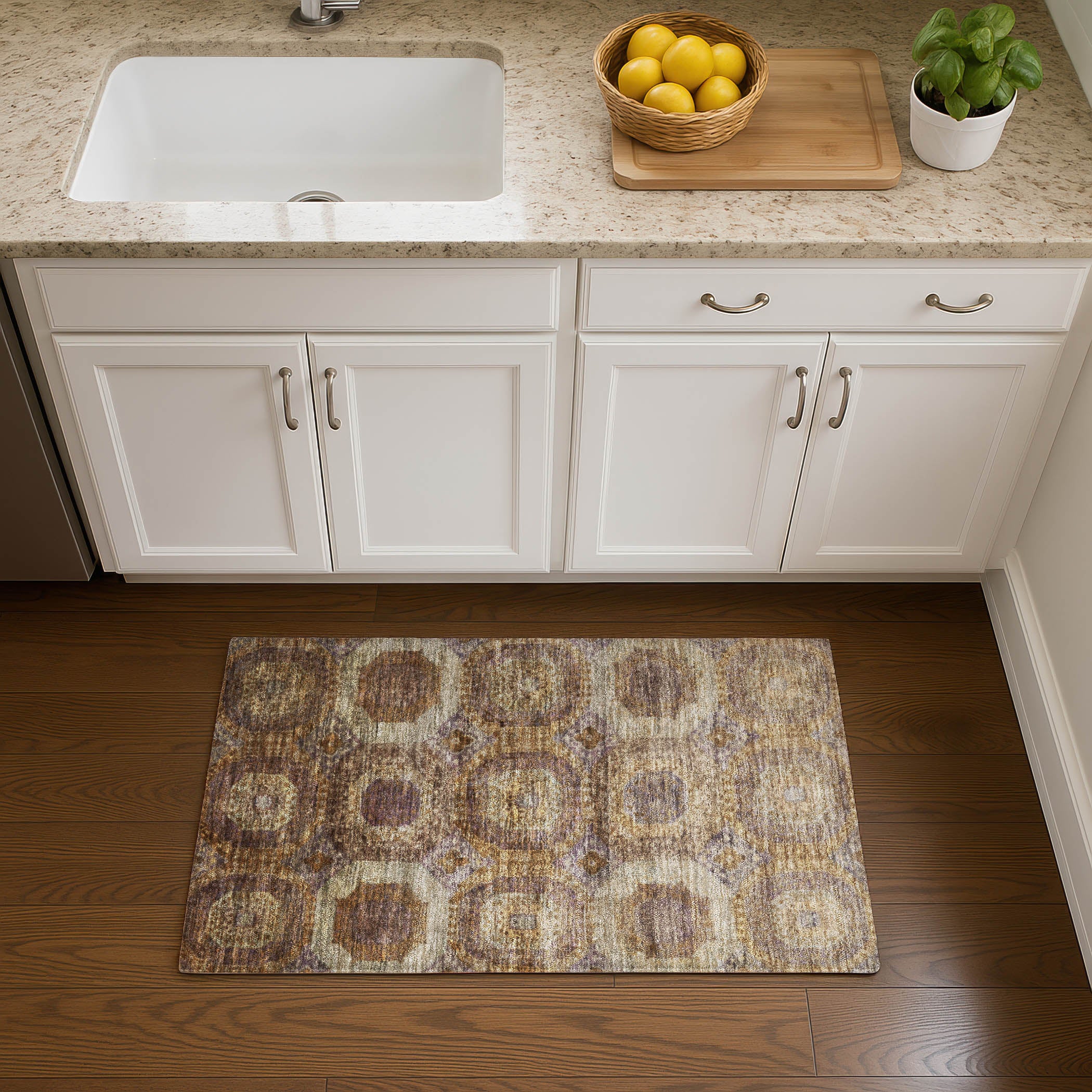 Prague Machine Washable Transitional Rust Orange Rug 1'8" x 2'6" #shape_Rectangle