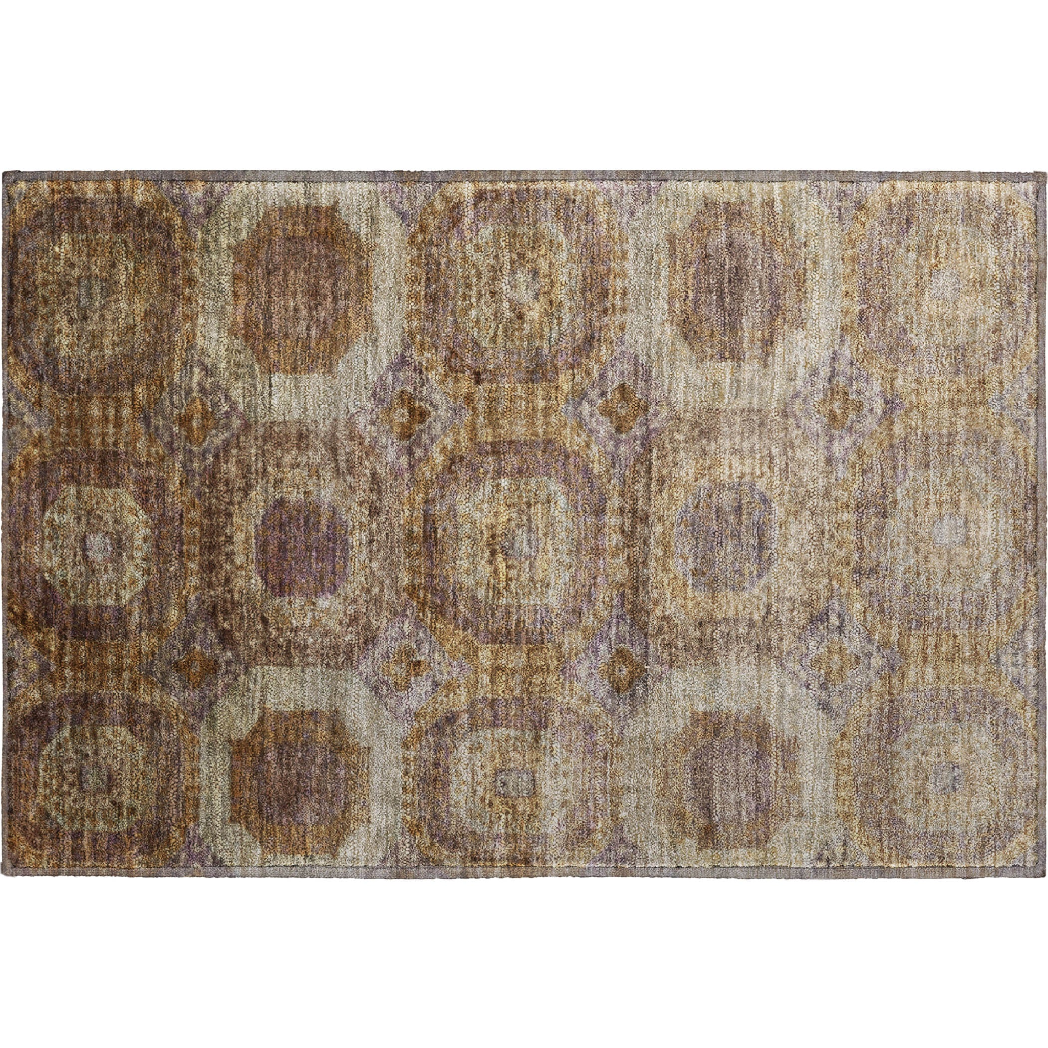 Prague Machine Washable Transitional Rust Orange Rug 1'8" x 2'6" #shape_Rectangle