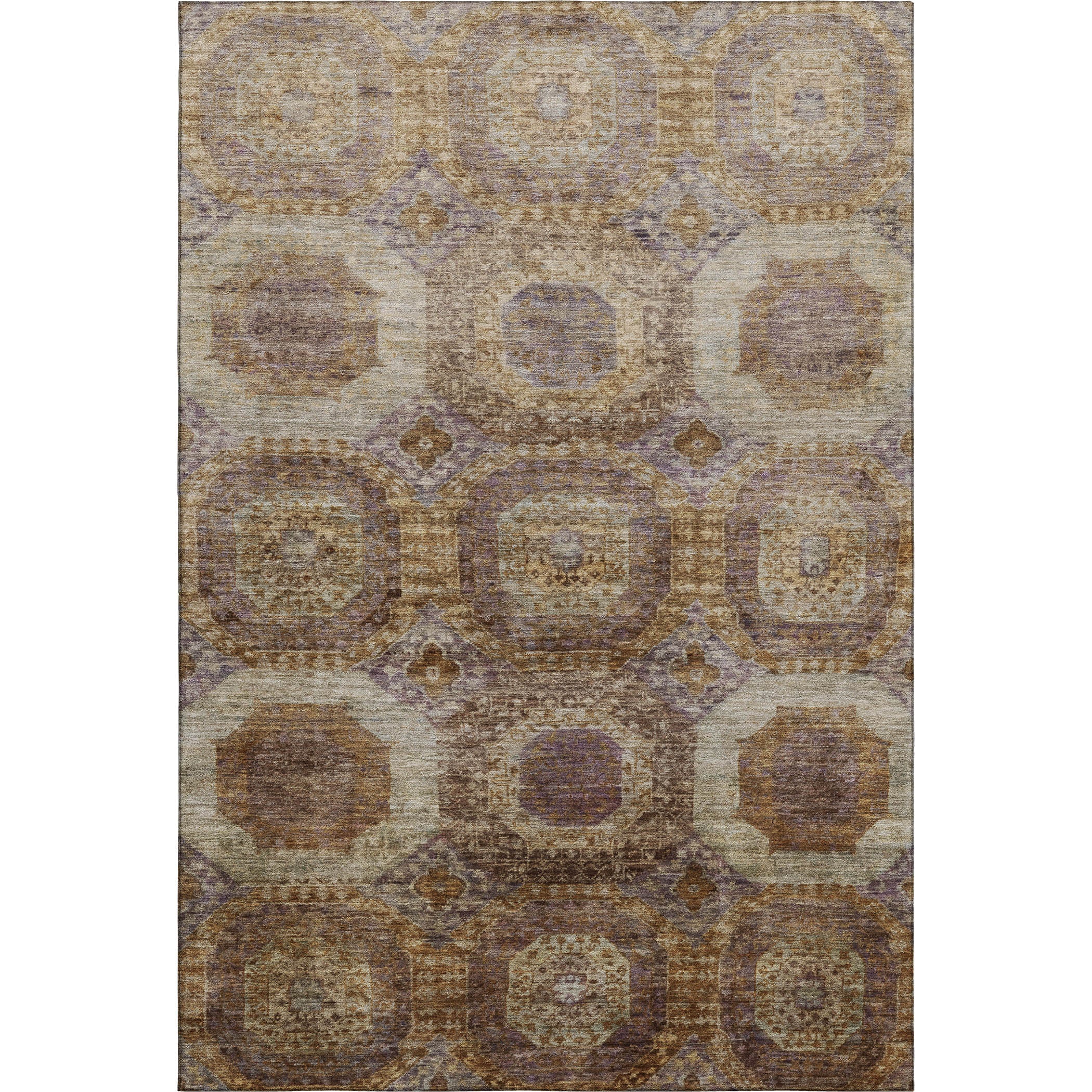 Prague Machine Washable Transitional Rust Orange Rug 2'6" x 3'10" #shape_Rectangle