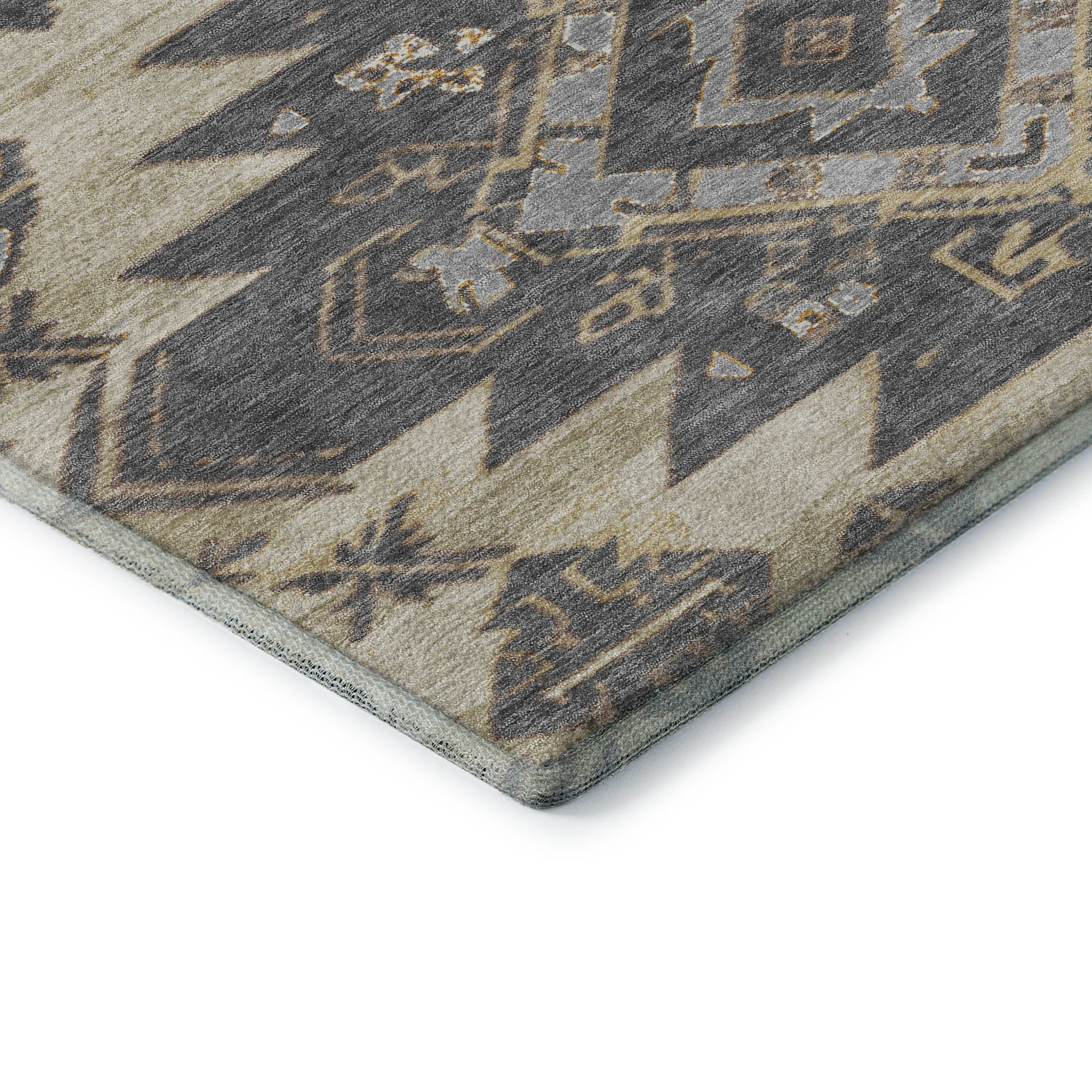 Florence Machine Washable Transitional Beige Brown Rug 1'8" x 2'6" #shape_Rectangle