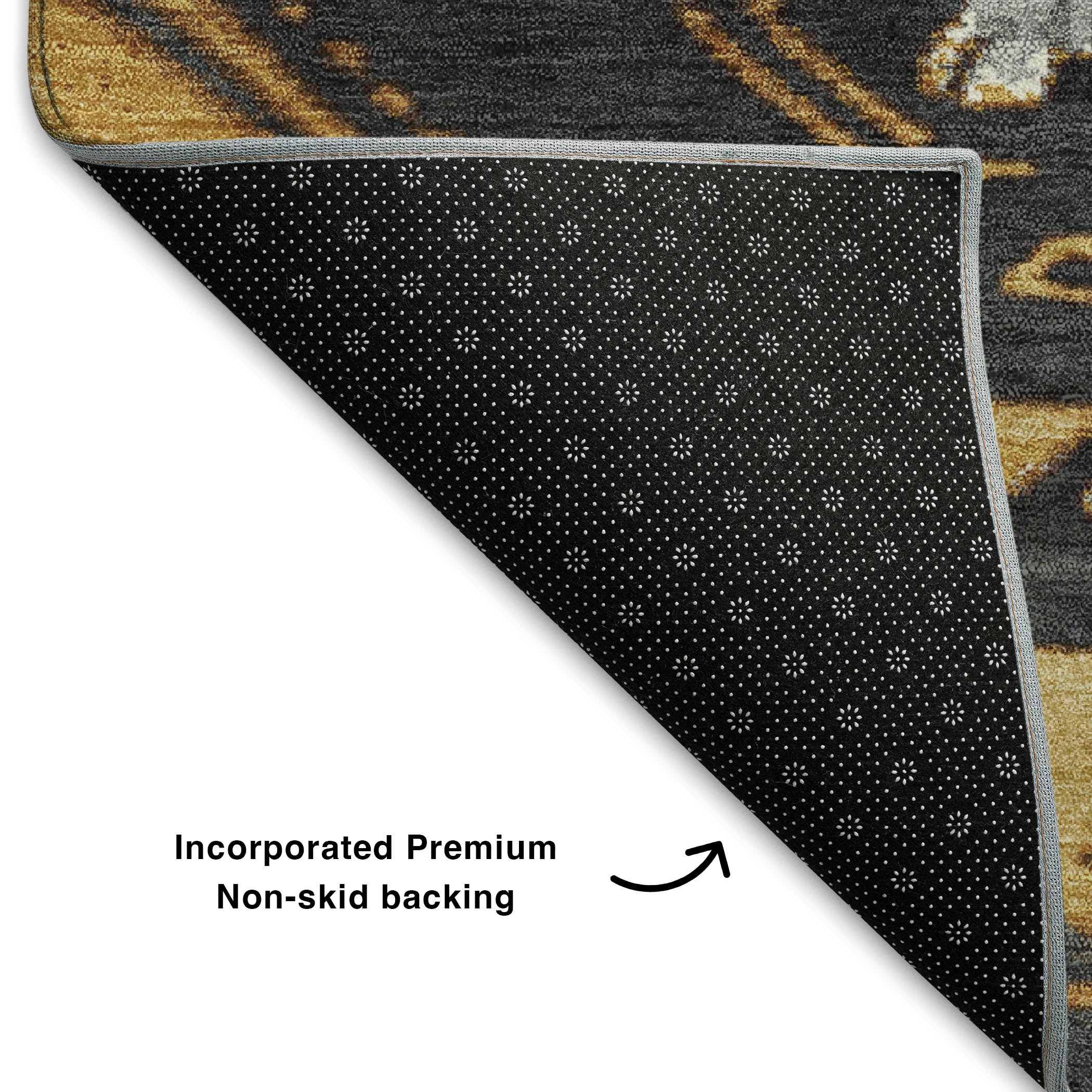 Florence Machine Washable Transitional Gold Rug 1'8" x 2'6" #shape_Rectangle