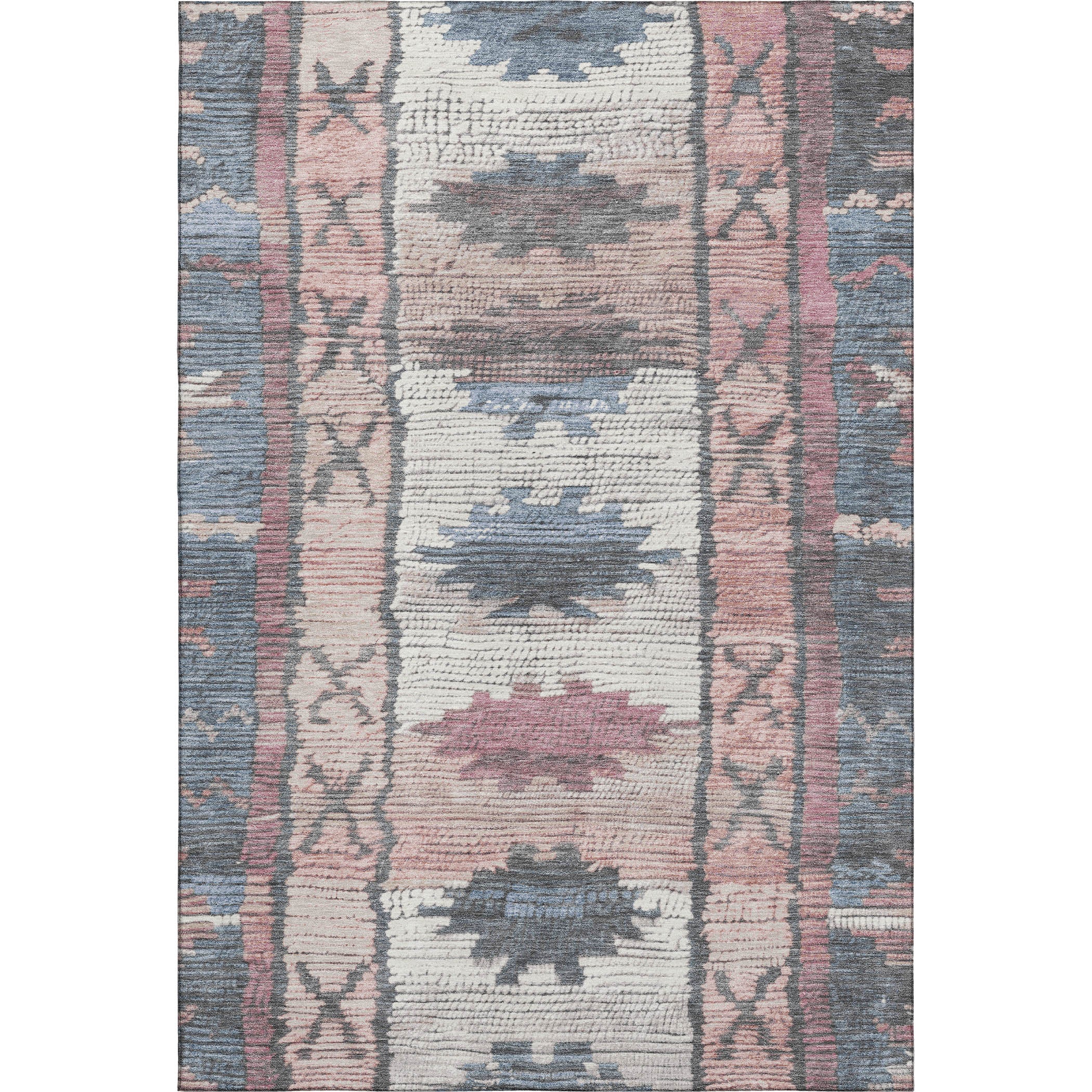 Lucerne Machine Washable Transitional Denim Blue Rug 2'6" x 3'10" #shape_Rectangle
