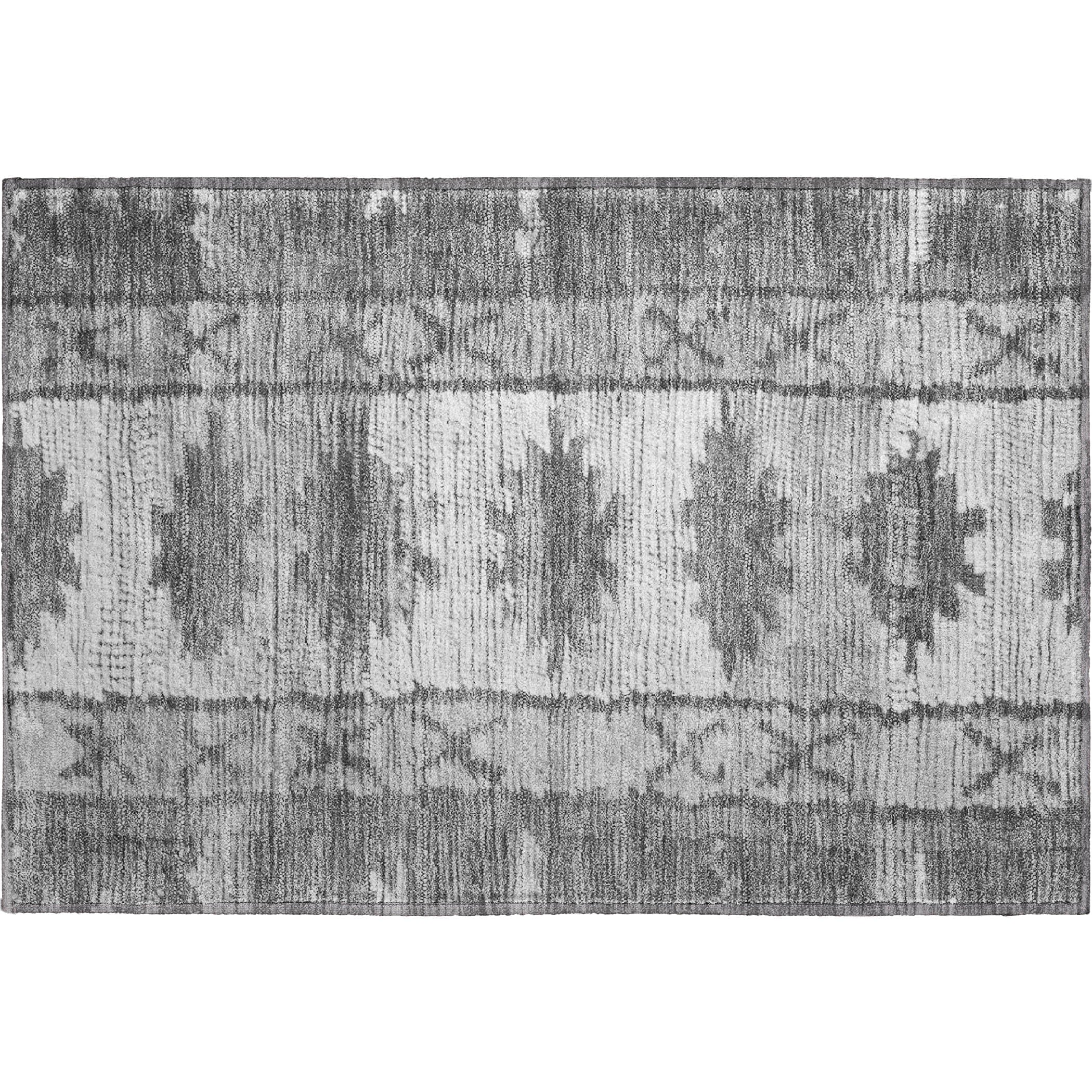 Lucerne Machine Washable Transitional Gray Rug 1'8" x 2'6" #shape_Rectangle