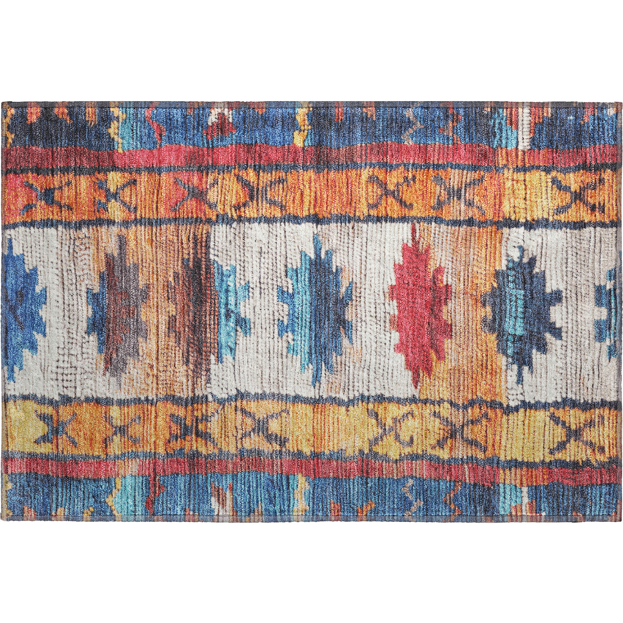 Lucerne Machine Washable Transitional Navy Blue Rug 1'8" x 2'6" #shape_Rectangle