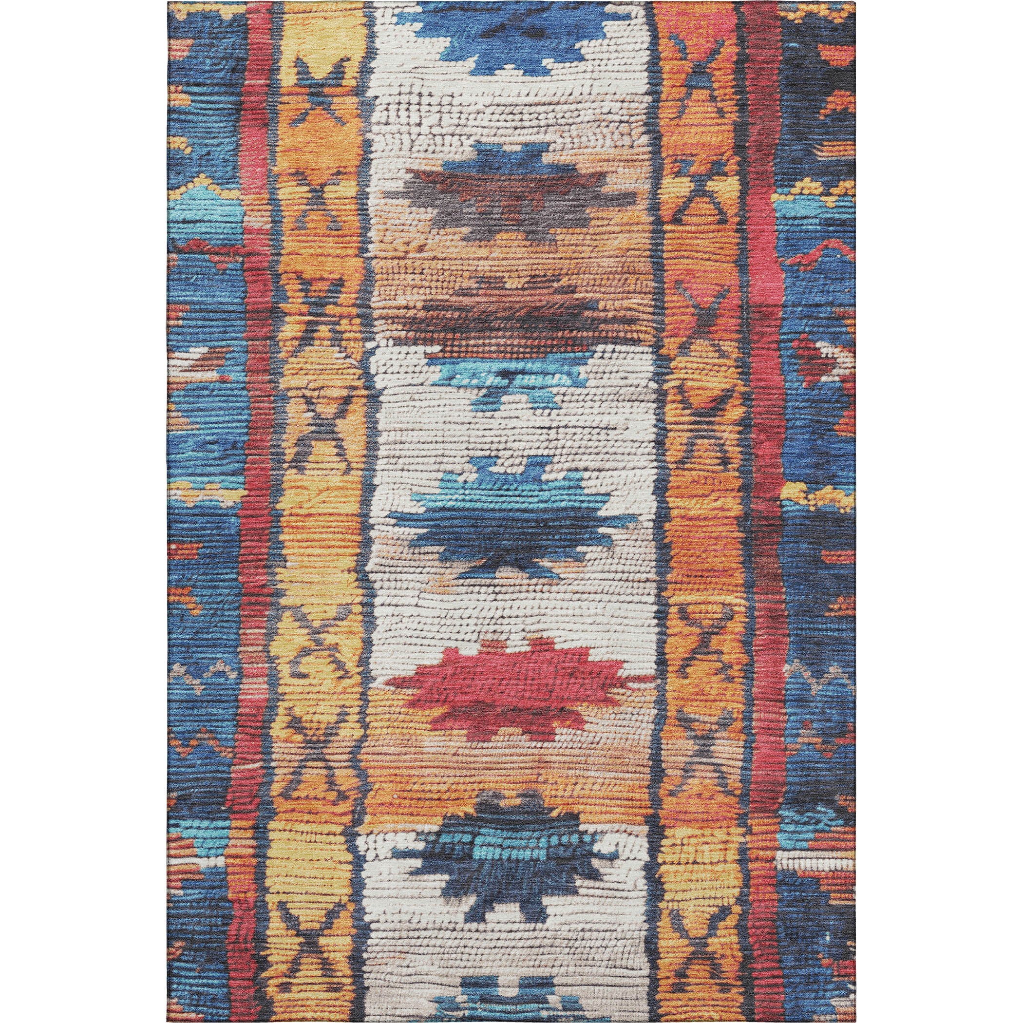 Lucerne Machine Washable Transitional Navy Blue Rug 2'6" x 3'10" #shape_Rectangle