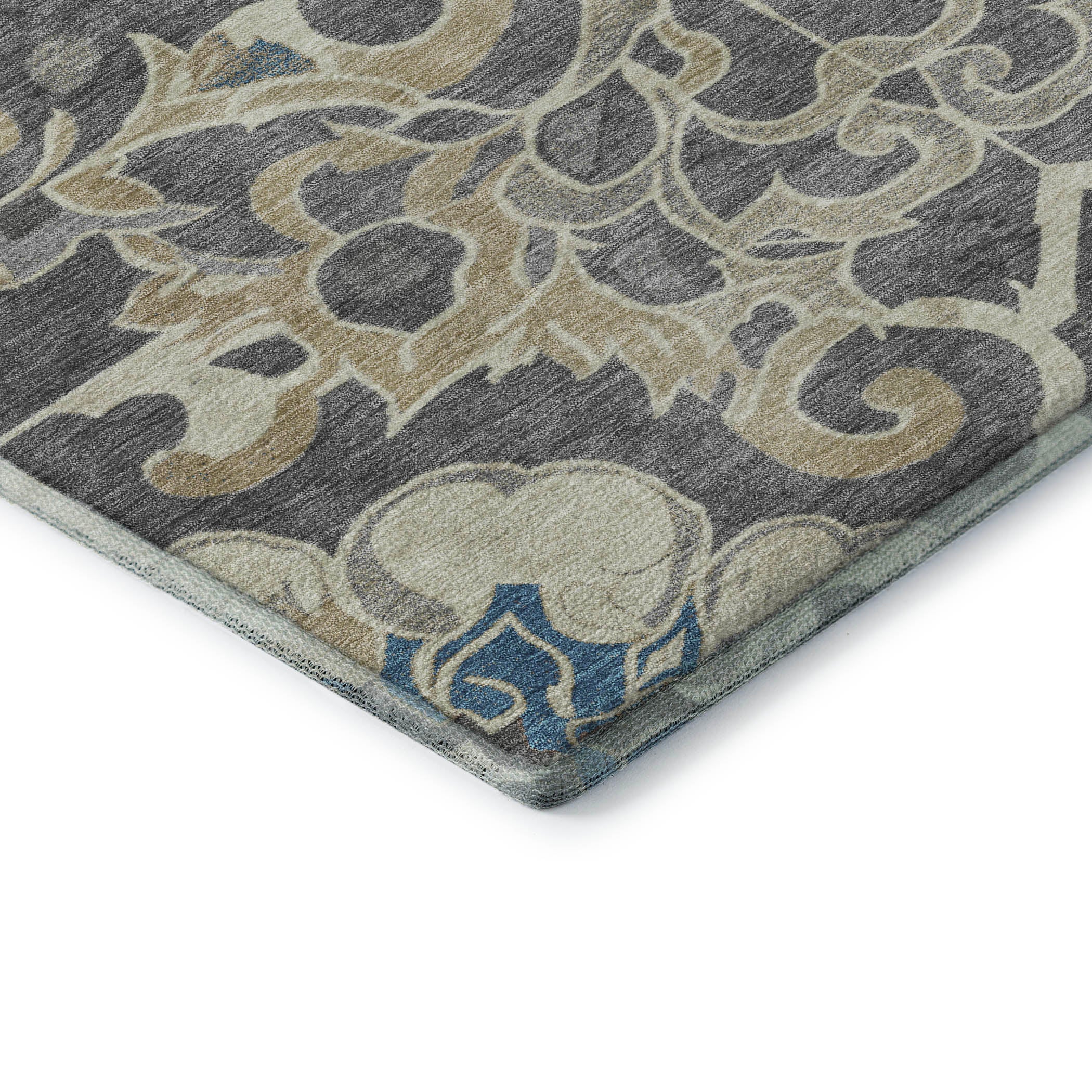 Bruges Machine Washable Traditional Beige Brown Rug 1'8" x 2'6" #shape_Rectangle