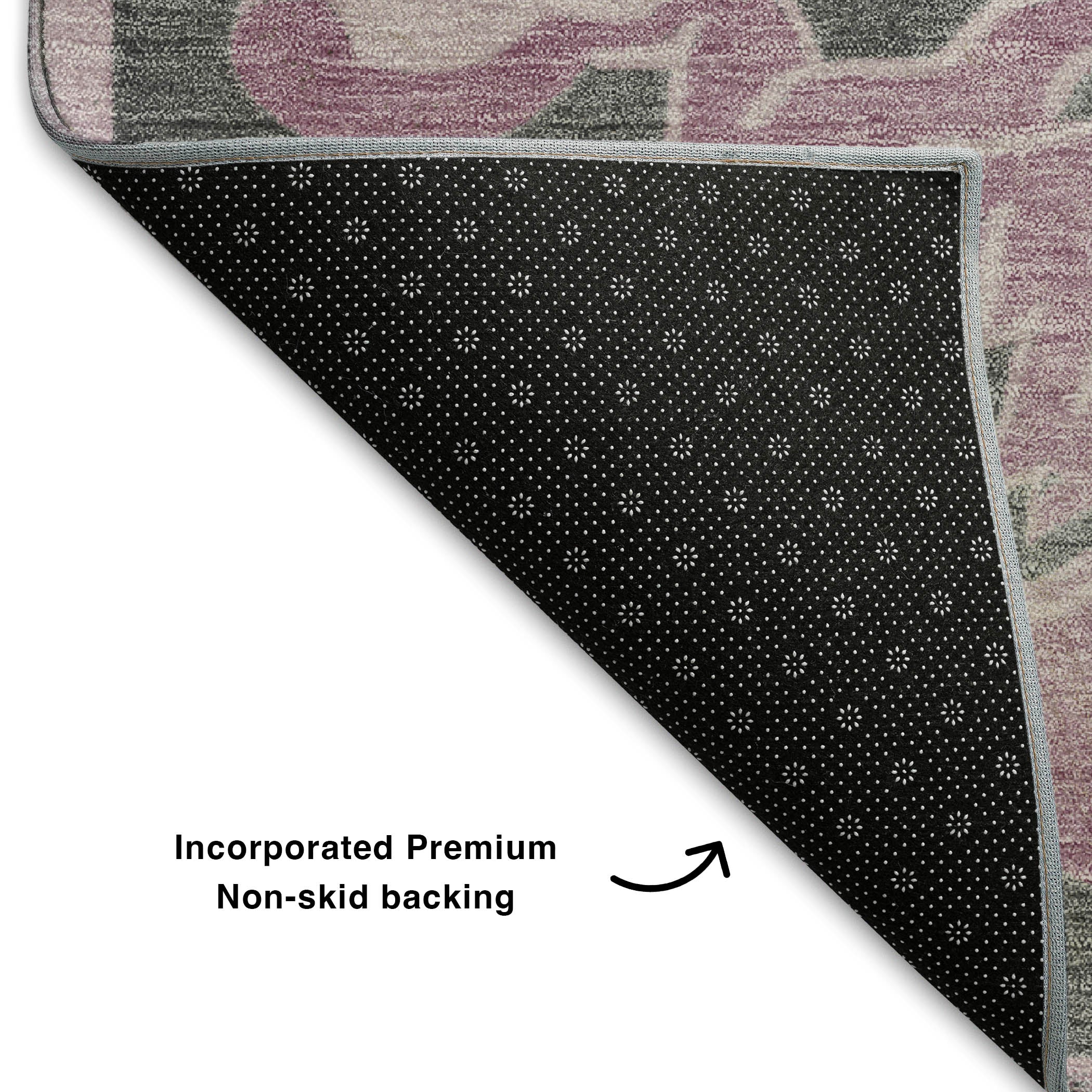 Bruges Machine Washable Traditional Pink Rug 1'8" x 2'6" #shape_Rectangle