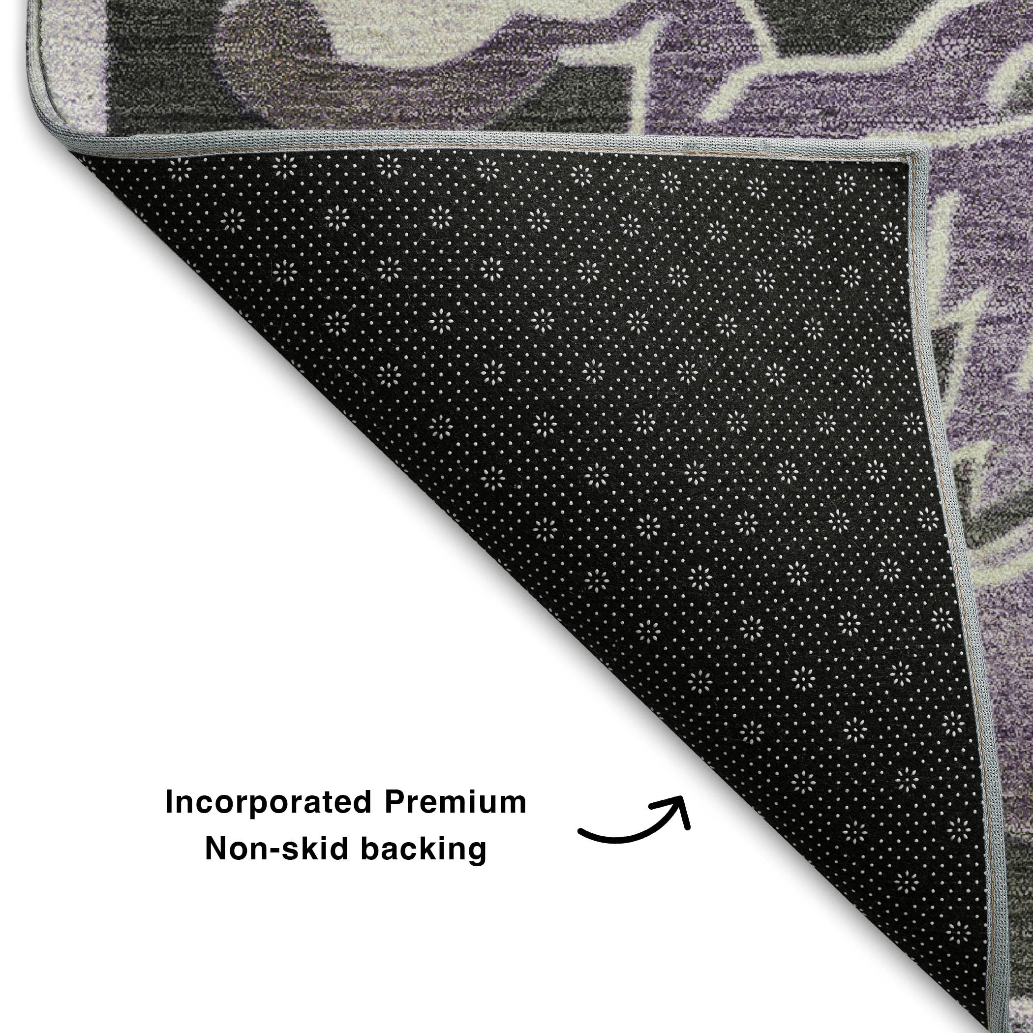 Bruges Machine Washable Traditional Purple Rug 1'8" x 2'6" #shape_Rectangle