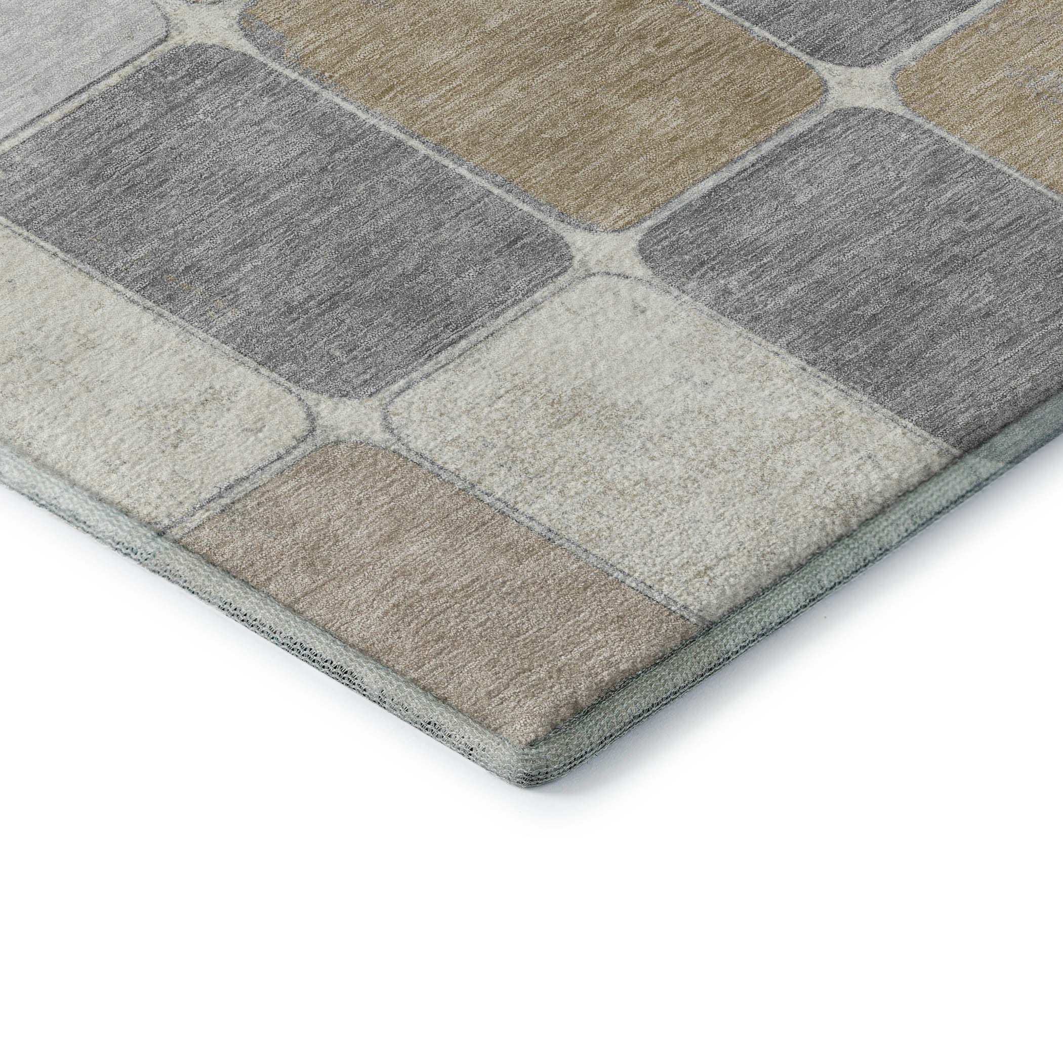 Bruges Machine Washable Transitional Beige Brown Rug 1'8" x 2'6" #shape_Rectangle