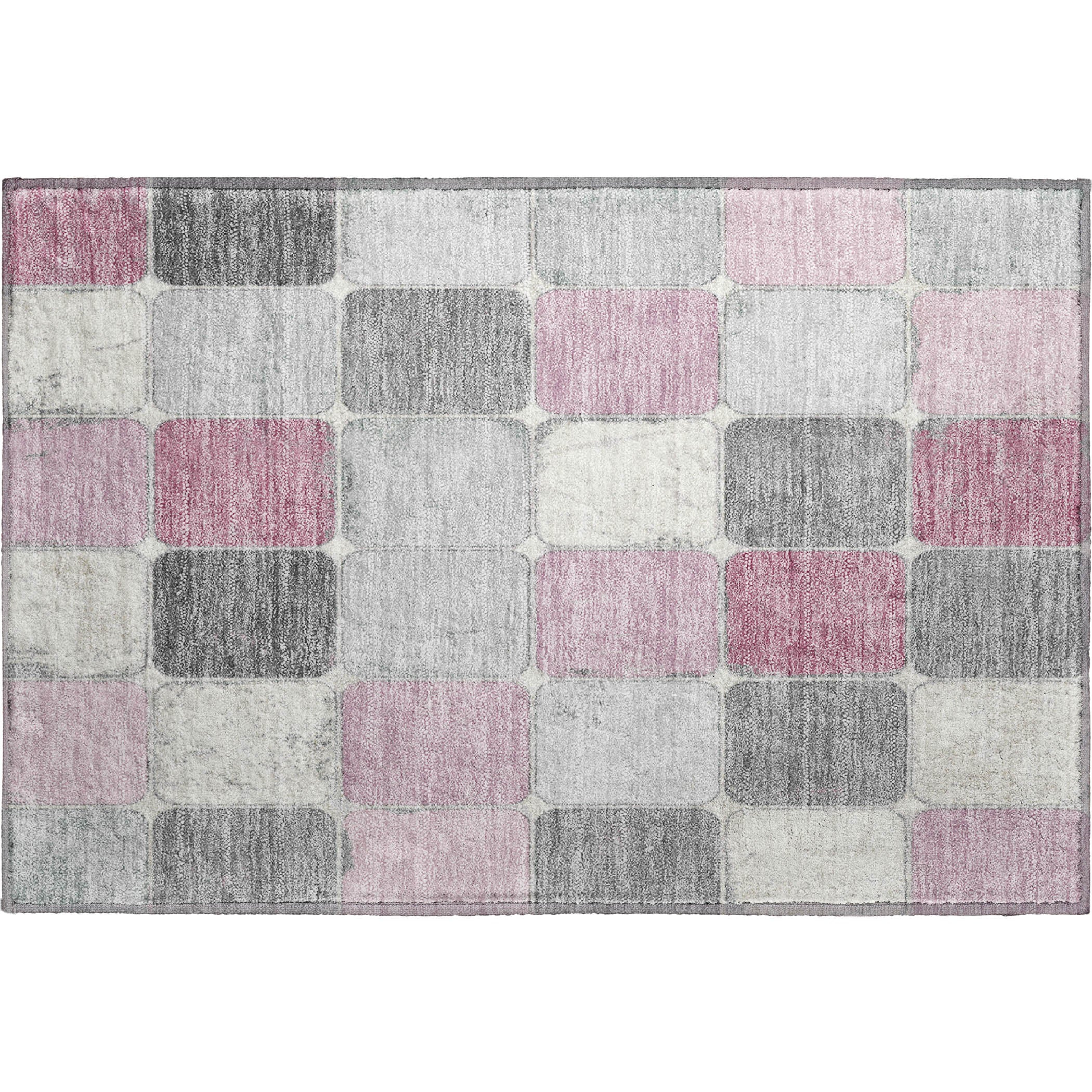 Bruges Machine Washable Transitional Blush Pink Rug 1'8" x 2'6" #shape_Rectangle