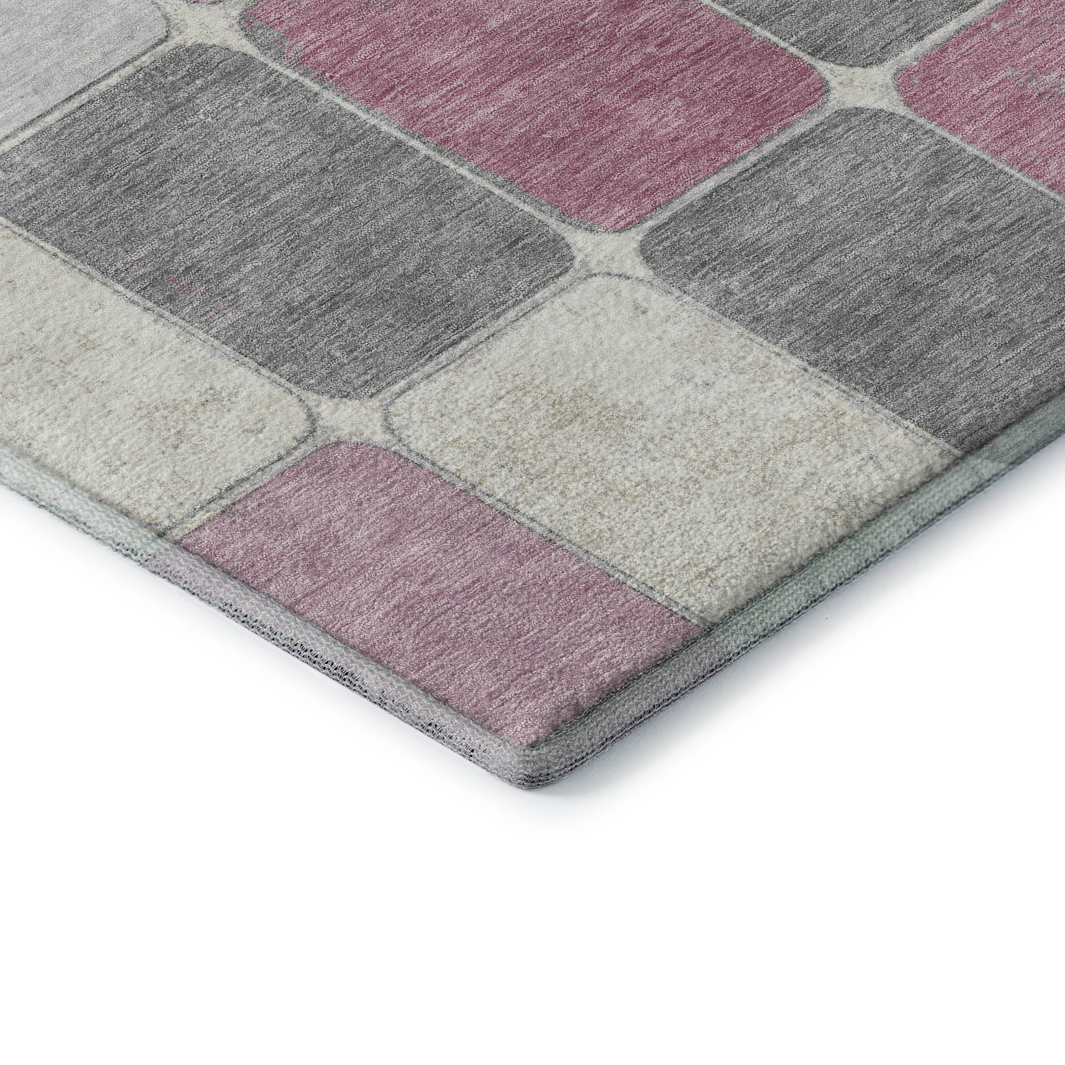 Bruges Machine Washable Transitional Blush Pink Rug 1'8" x 2'6" #shape_Rectangle