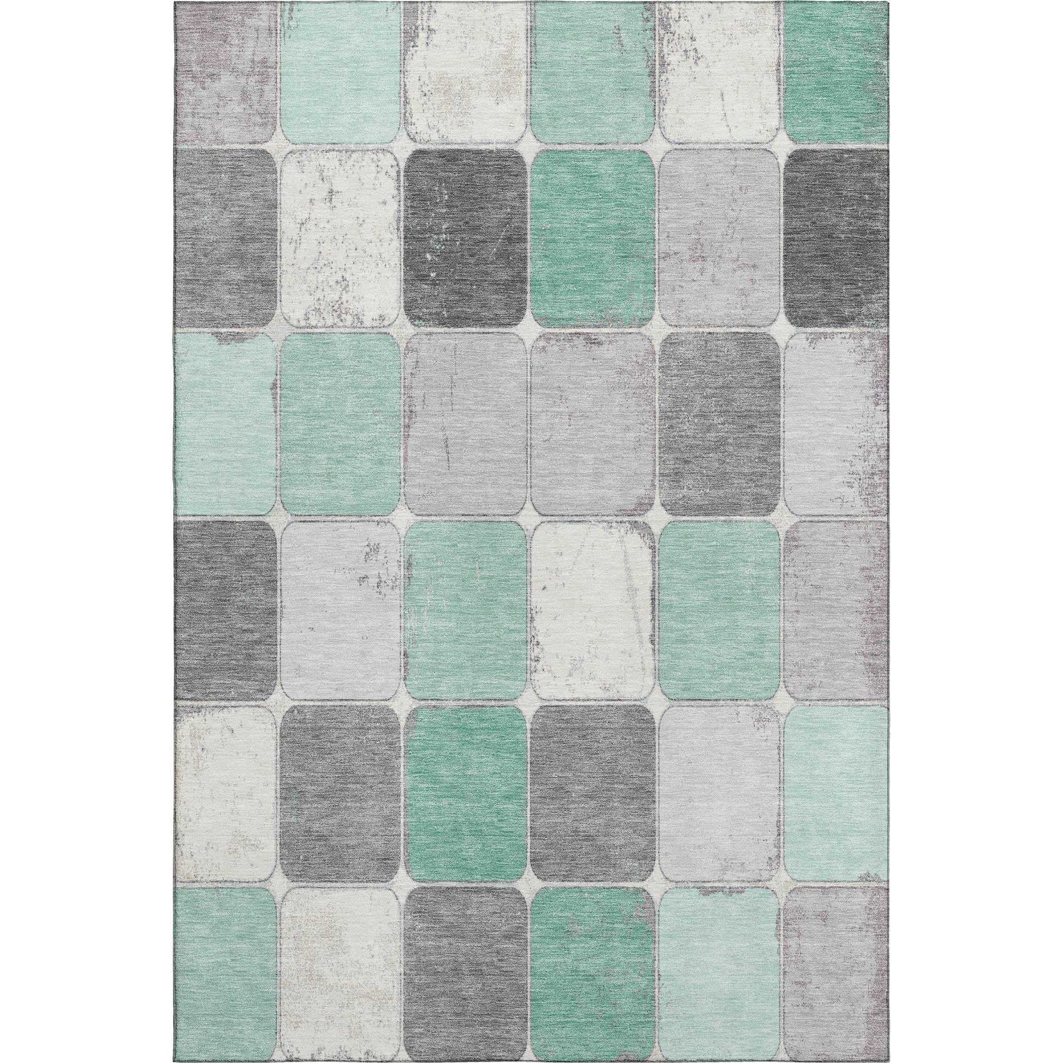 Bruges Machine Washable Transitional Mint Green Rug 2'6" x 3'10" #shape_Rectangle