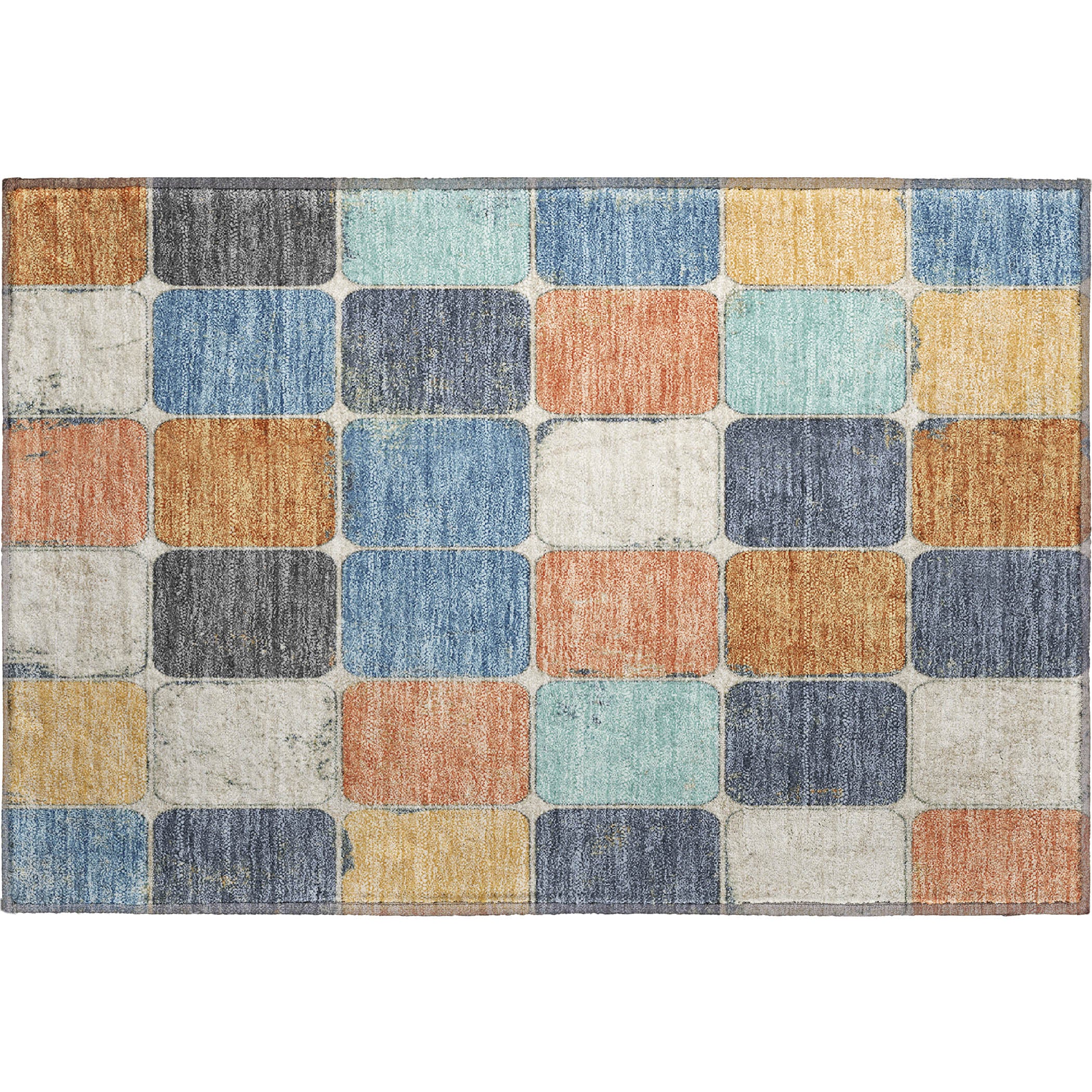 Bruges Machine Washable Transitional Rust Orange Rug 1'8" x 2'6" #shape_Rectangle
