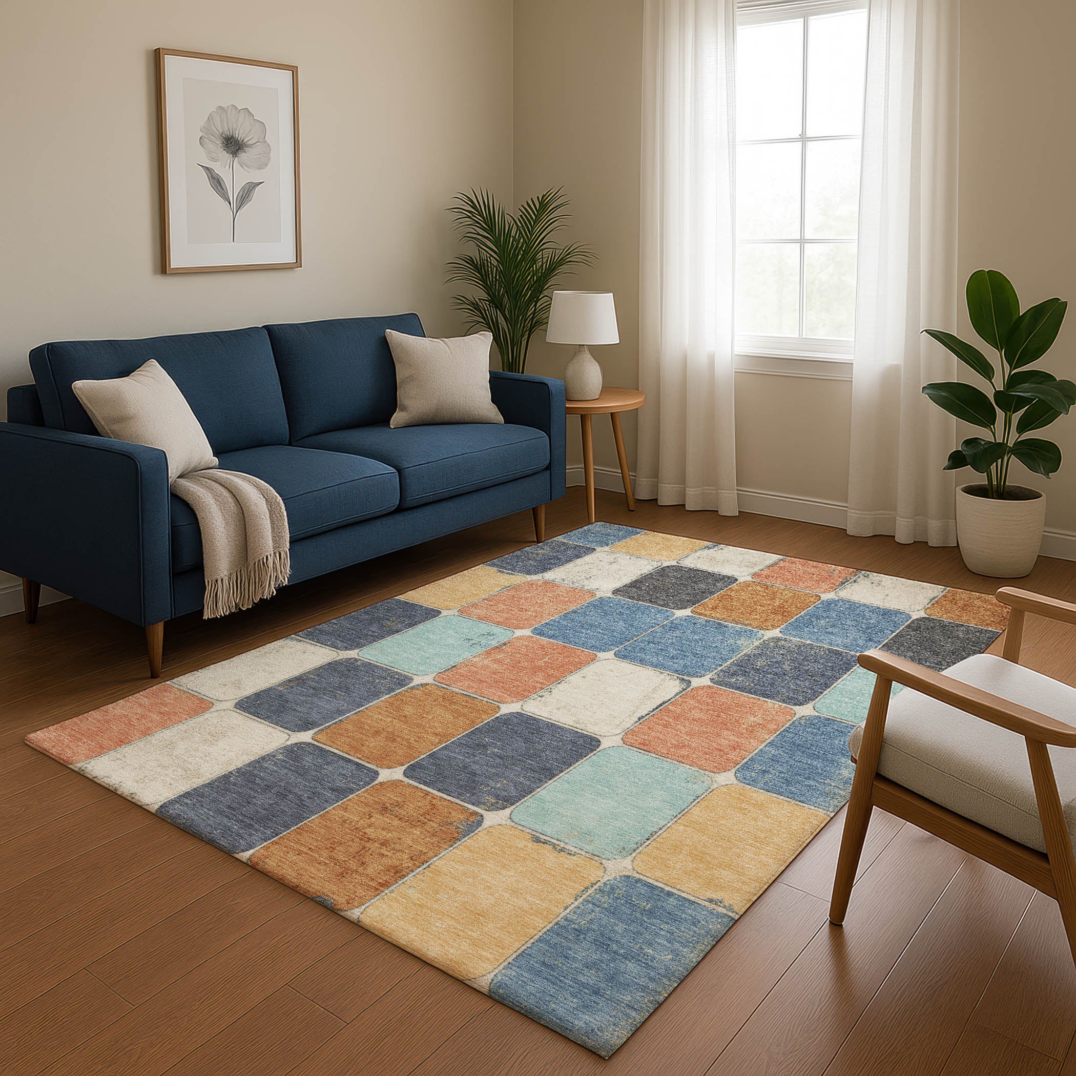 Bruges Machine Washable Transitional Rust Orange Rug 2'6" x 3'10" #shape_Rectangle