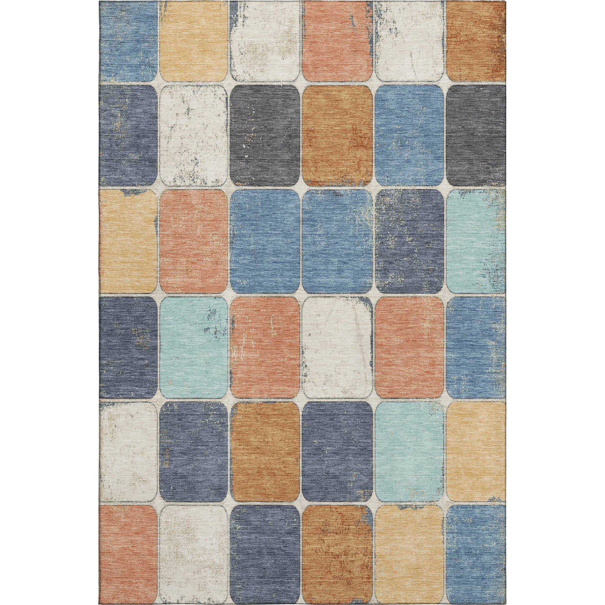 Bruges Machine Washable Transitional Rust Orange Rug 2'6" x 3'10" #shape_Rectangle