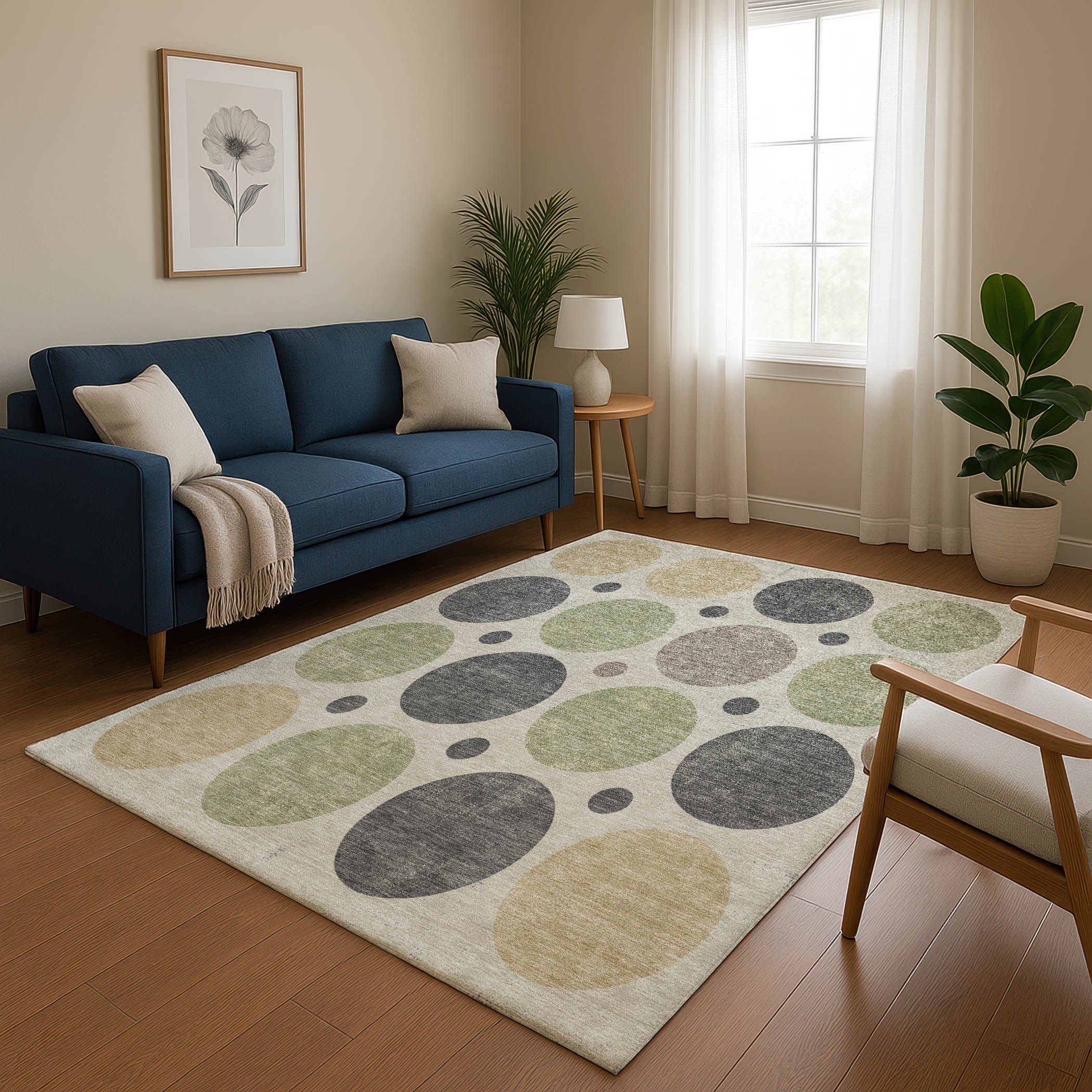 Prague Machine Washable Transitional Beige Brown Rug 2'6" x 3'10" #shape_Rectangle