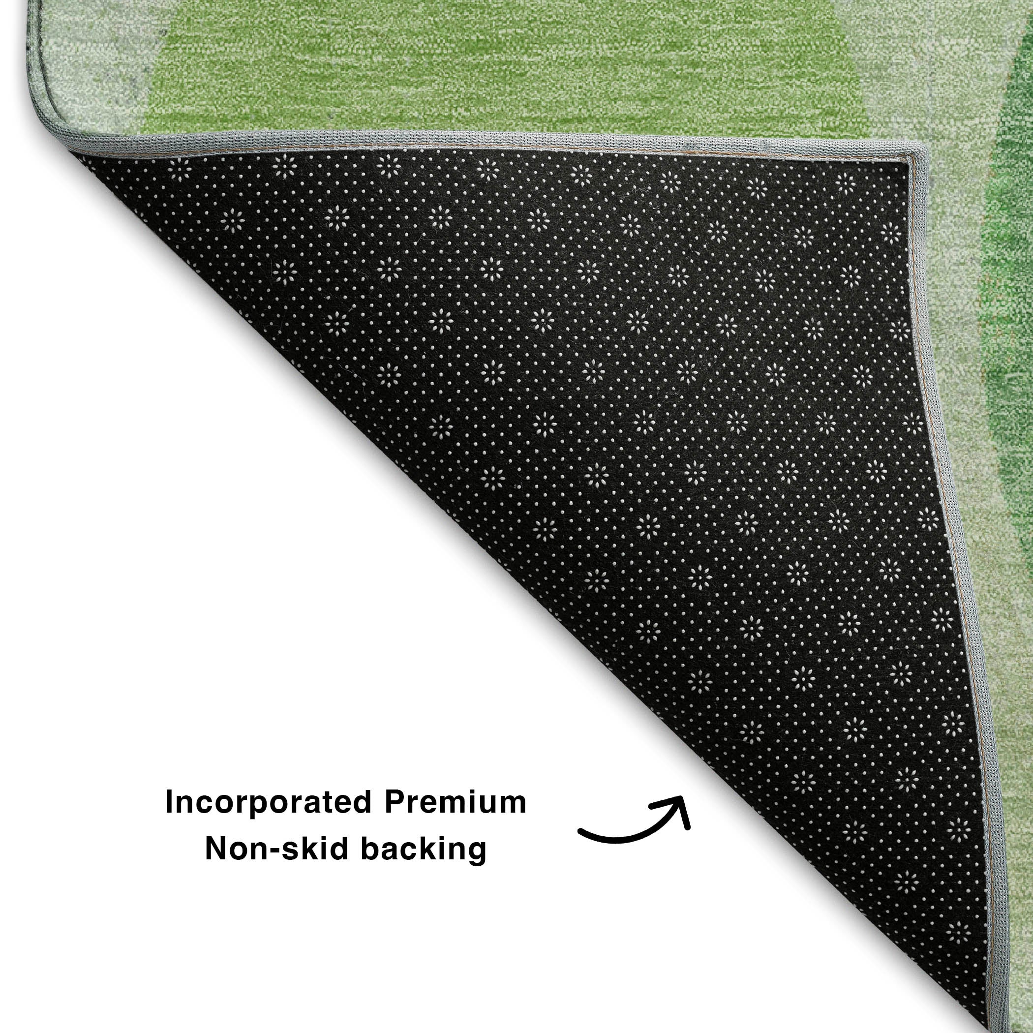 Prague Machine Washable Transitional Green Rug 1'8" x 2'6" #shape_Rectangle