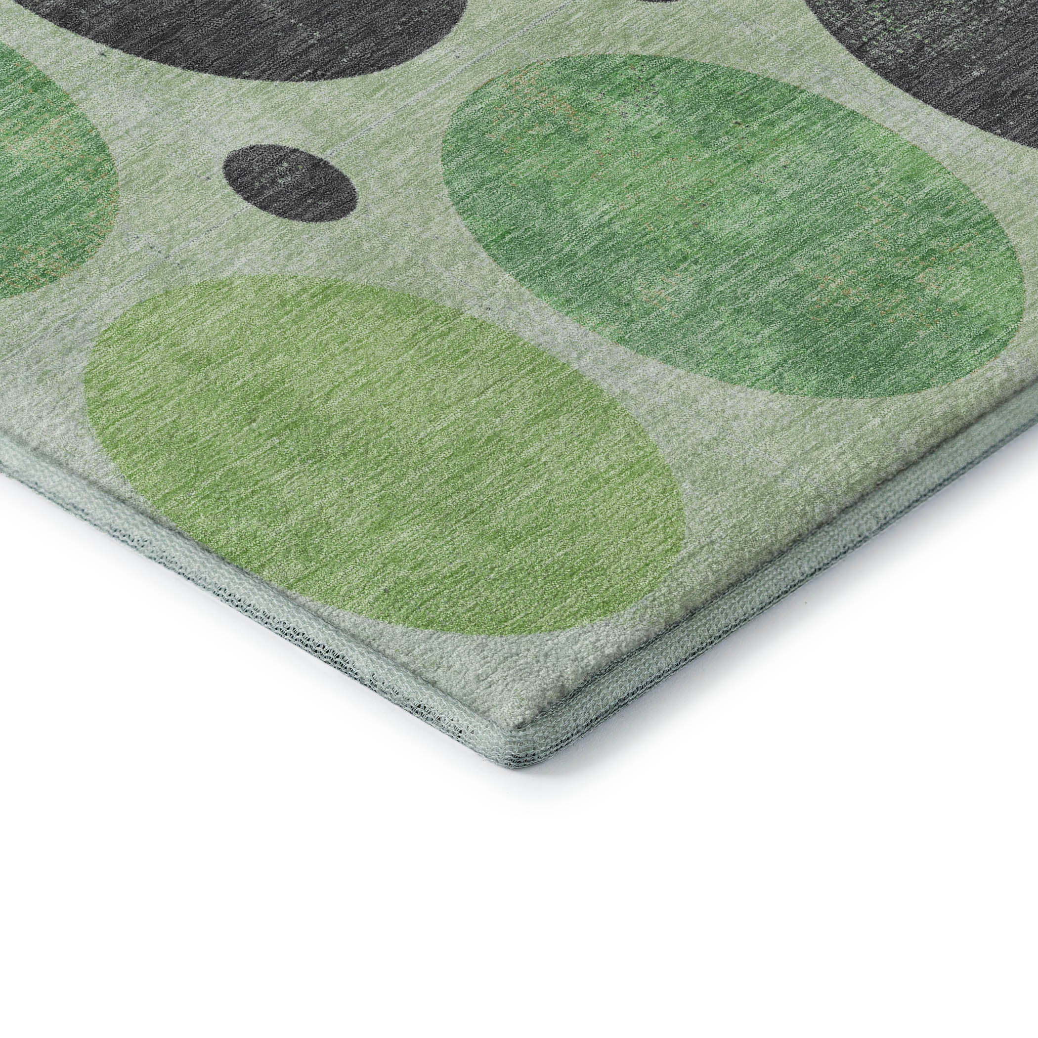 Prague Machine Washable Transitional Green Rug 1'8" x 2'6" #shape_Rectangle