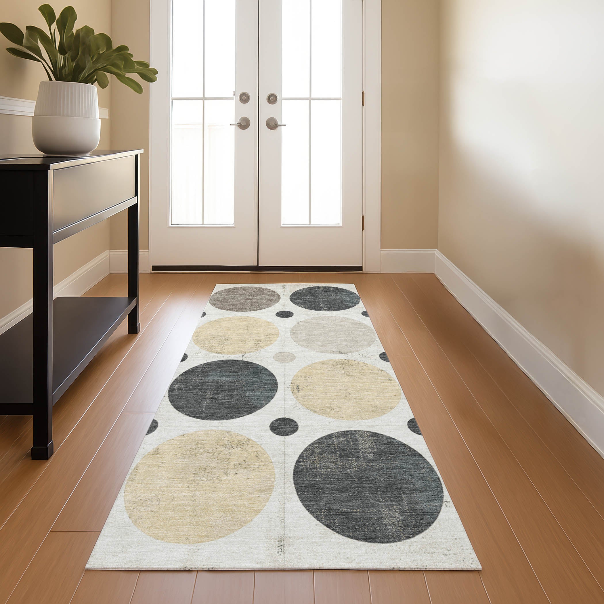 Prague Machine Washable Transitional Ivory Rug 2'3" x 7'6" #shape_Runner
