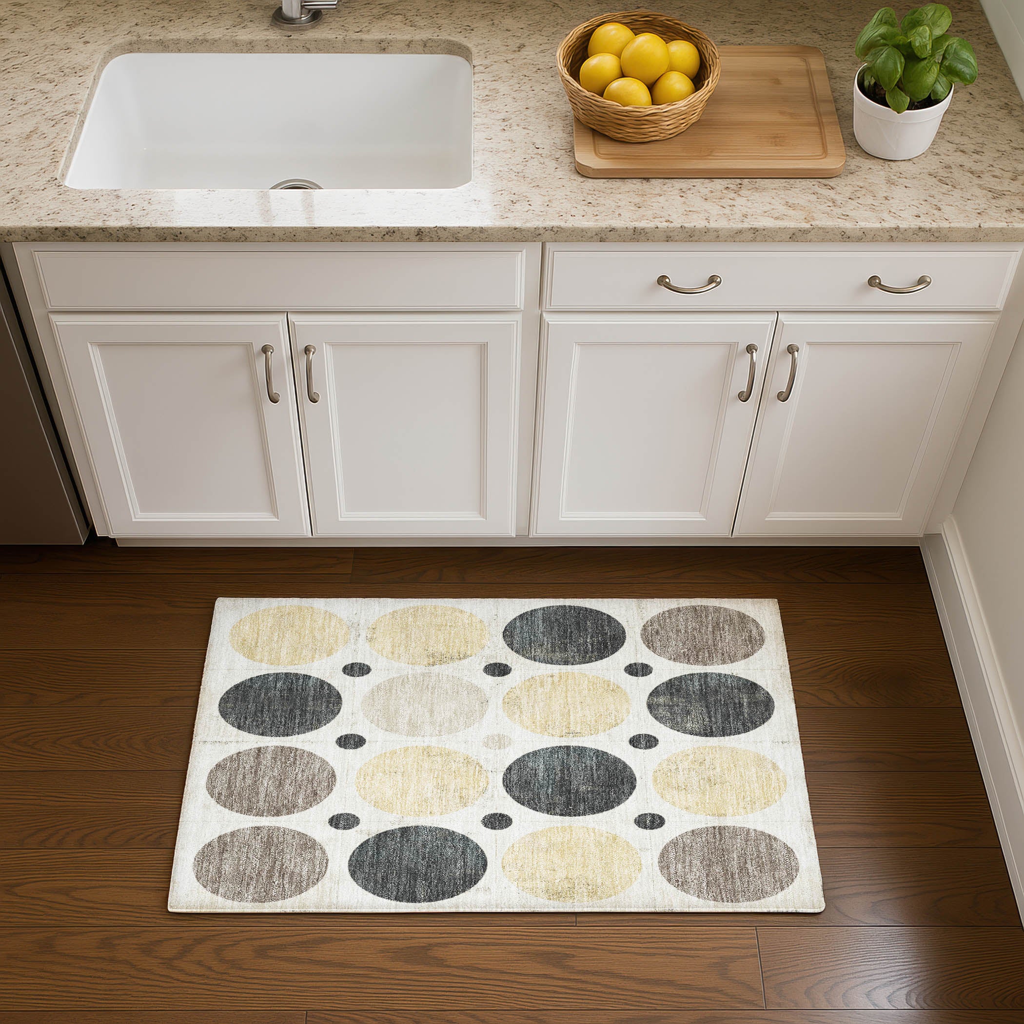 Prague Machine Washable Transitional Ivory Rug 1'8" x 2'6" #shape_Rectangle