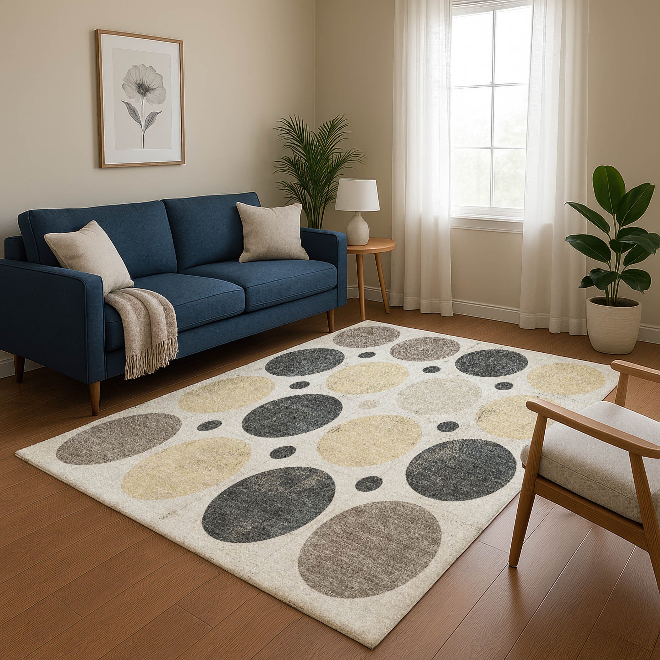 Prague Machine Washable Transitional Ivory Rug 2'6" x 3'10" #shape_Rectangle