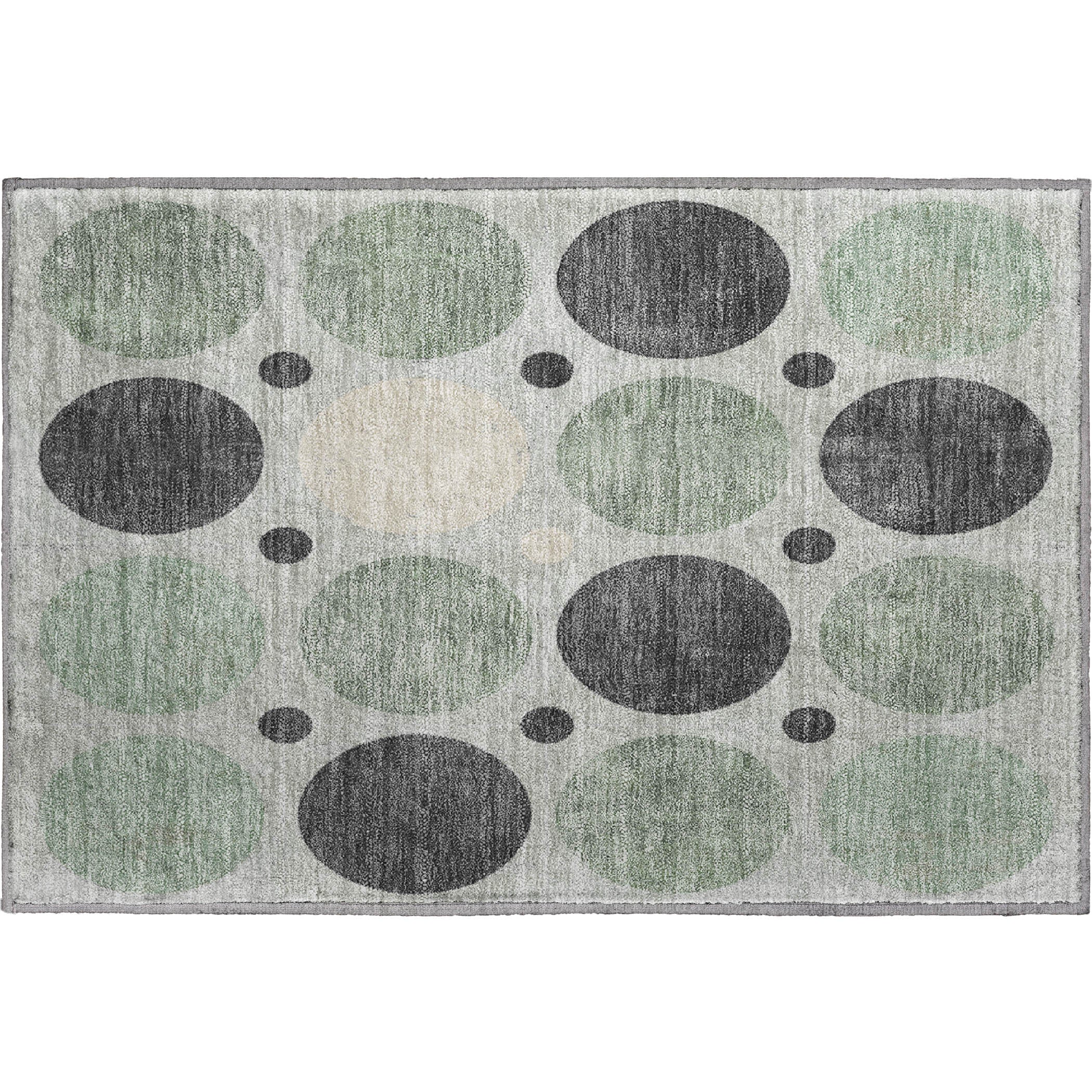 Prague Machine Washable Transitional Sage Green Rug 1'8" x 2'6" #shape_Rectangle