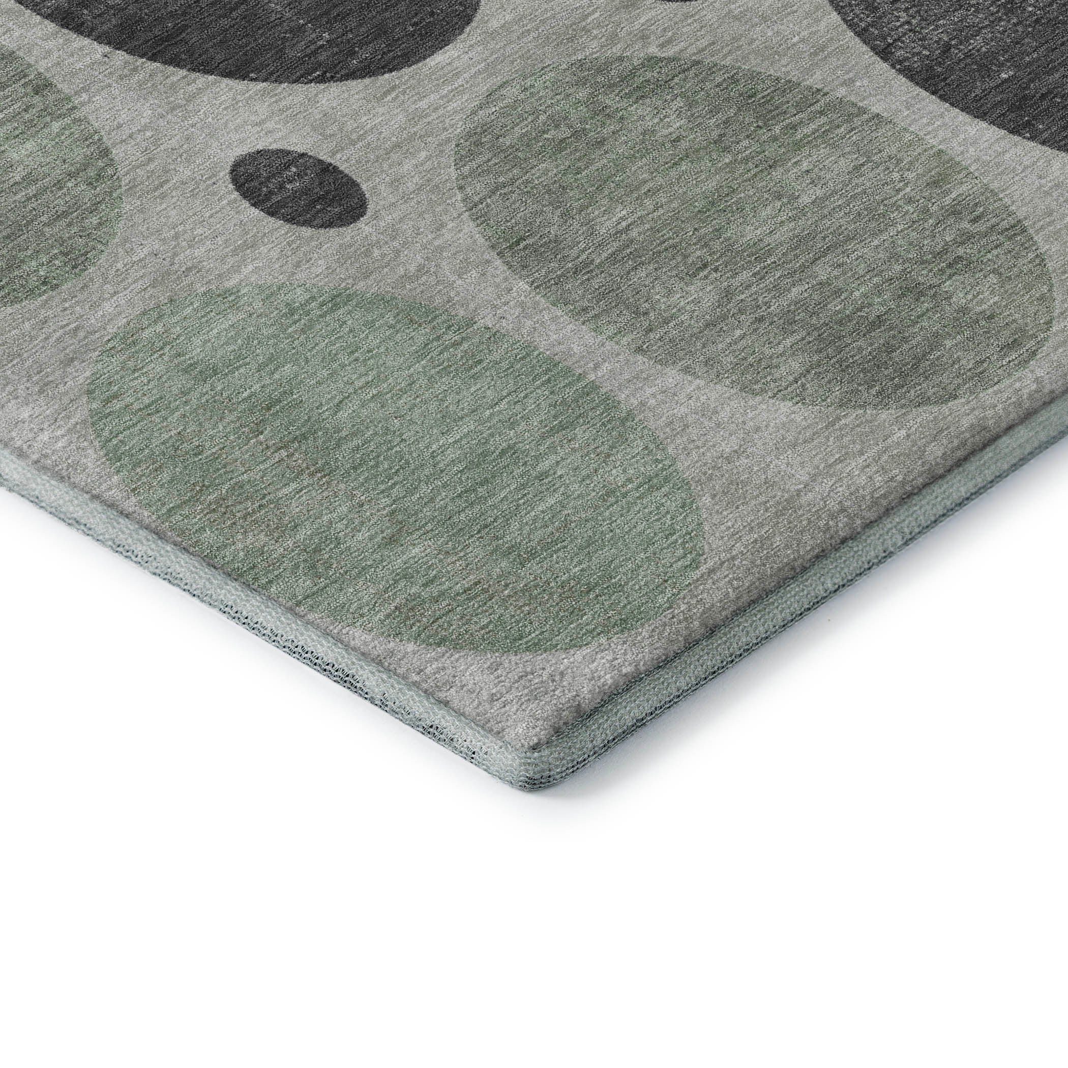Prague Machine Washable Transitional Sage Green Rug 1'8" x 2'6" #shape_Rectangle