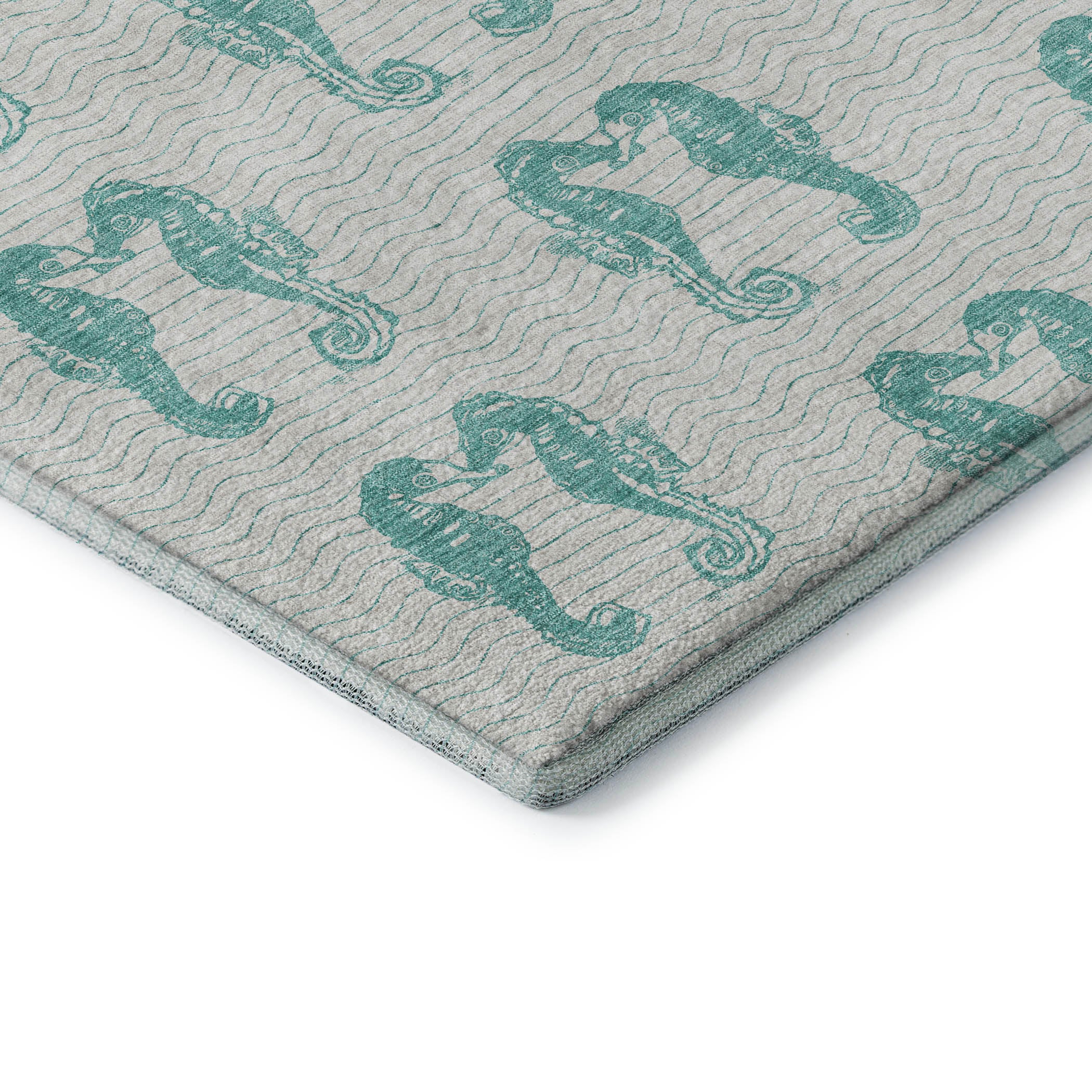 Athens Machine Washable Coastal Aqua Teal Rug 1'8" x 2'6" #shape_Rectangle